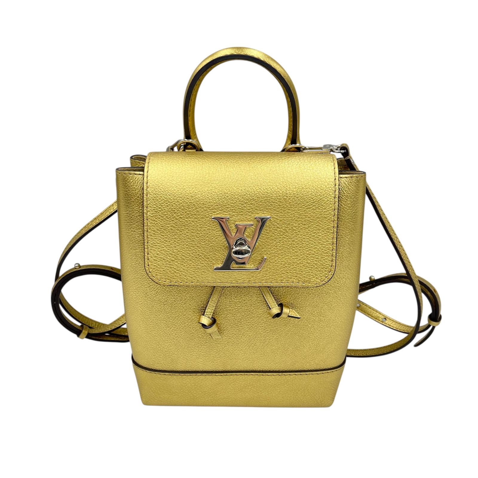 ルイヴィトン LOUIS VUITTON 背嚢・デイパック ロックミー ミニ御徒面子 M54575 なめし革 ゴールド レディース