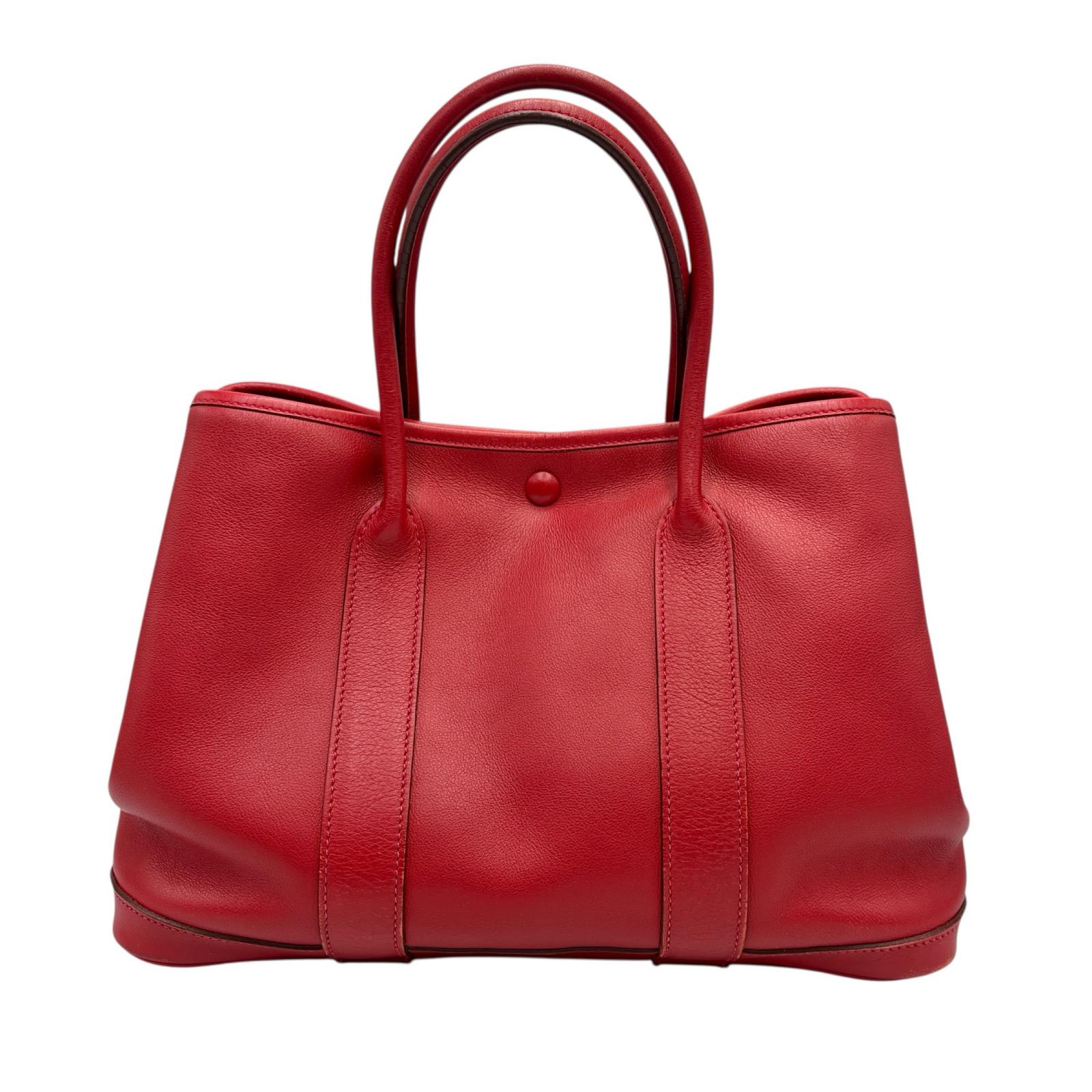 エルメス HERMES ハンドバック 庭園寄りあい TPM 2006年製 なめし革 赤いこと レディース