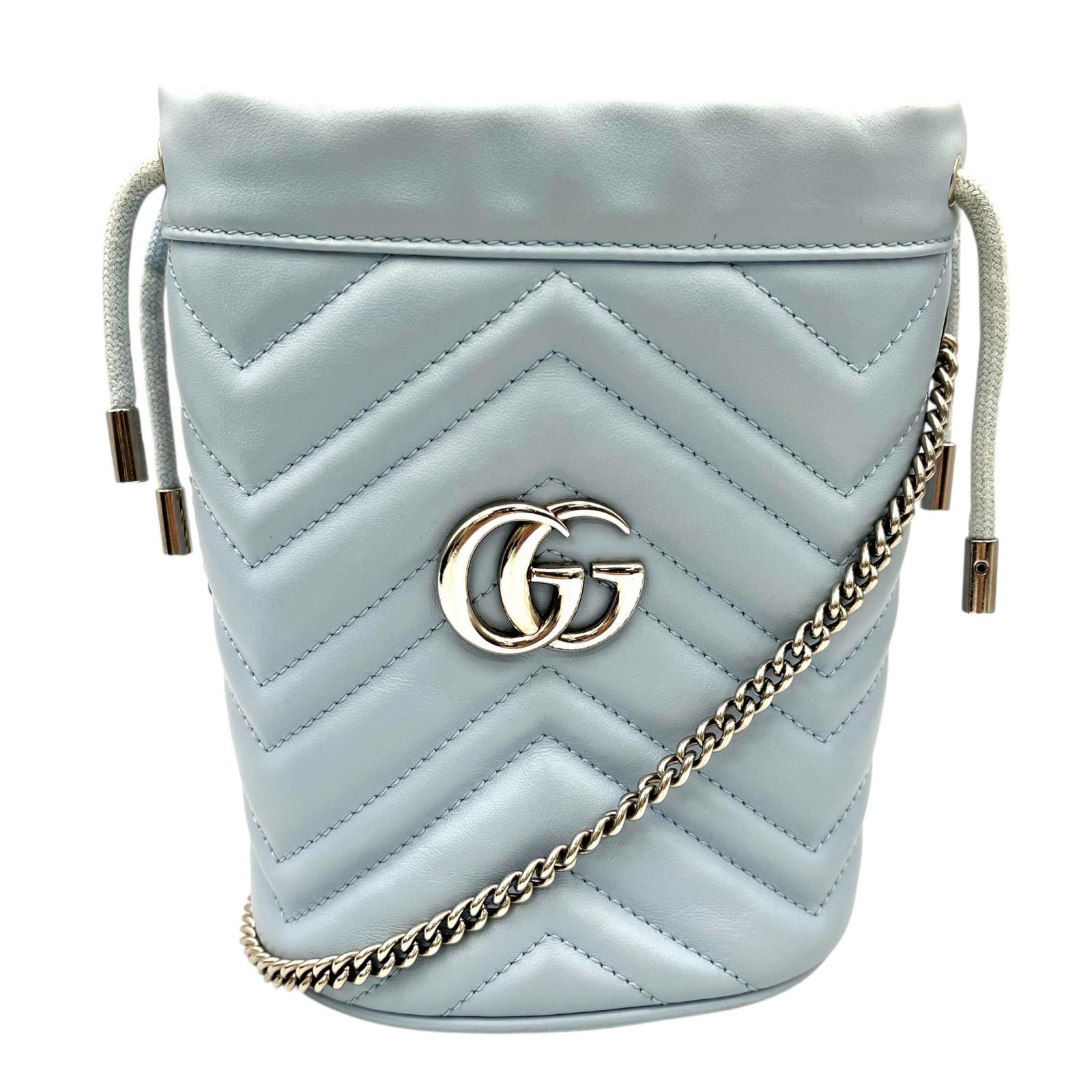 グッチ GUCCI ショルダーバッグ ミニバケット レザー ブルー レディース 59,400円