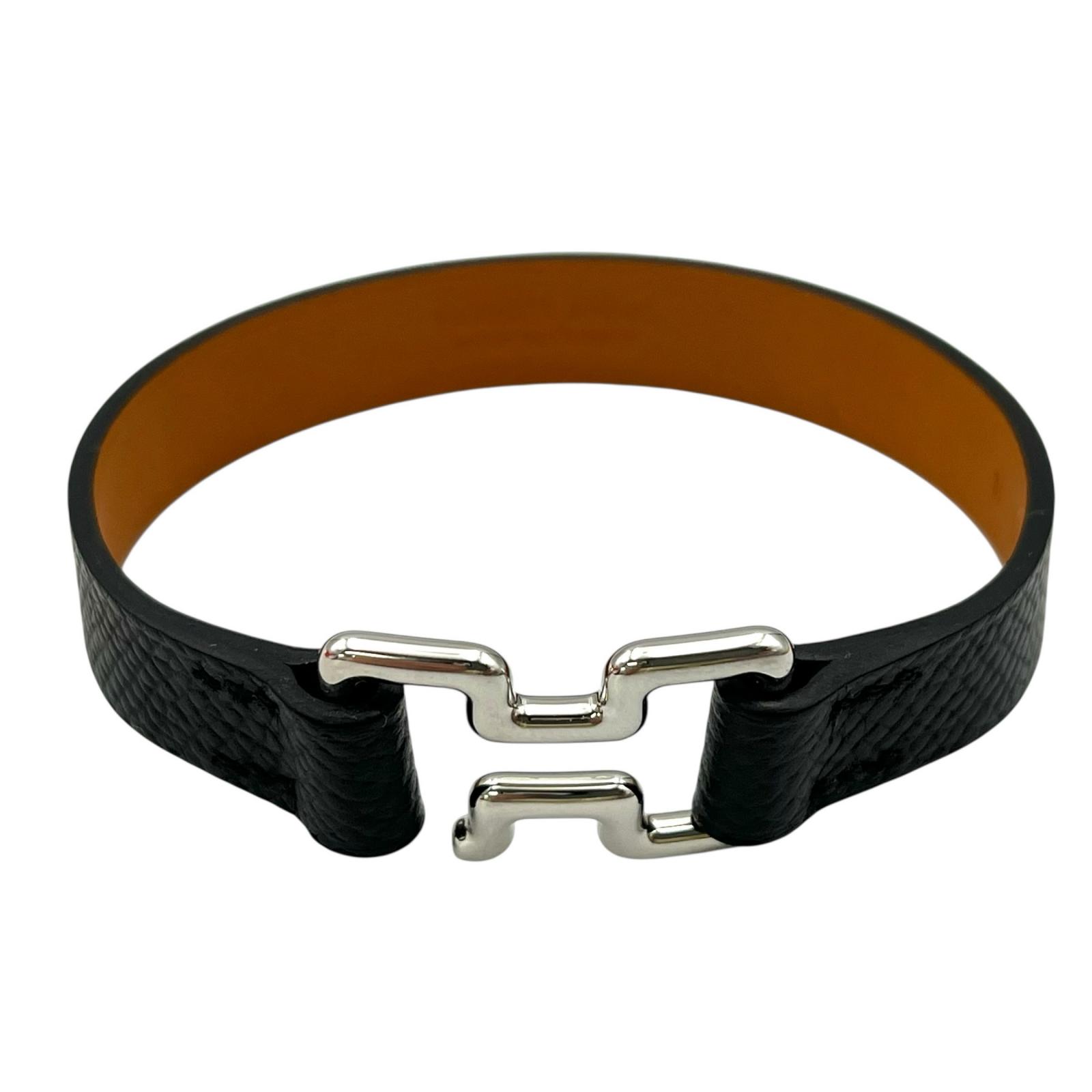 エルメス HERMES 腕輪 トゥナイト バングル なめし革 黒いこと メンズ メンズジュエリー・アクセサリー-ジュエリー・アクセサリー-ブレスレット