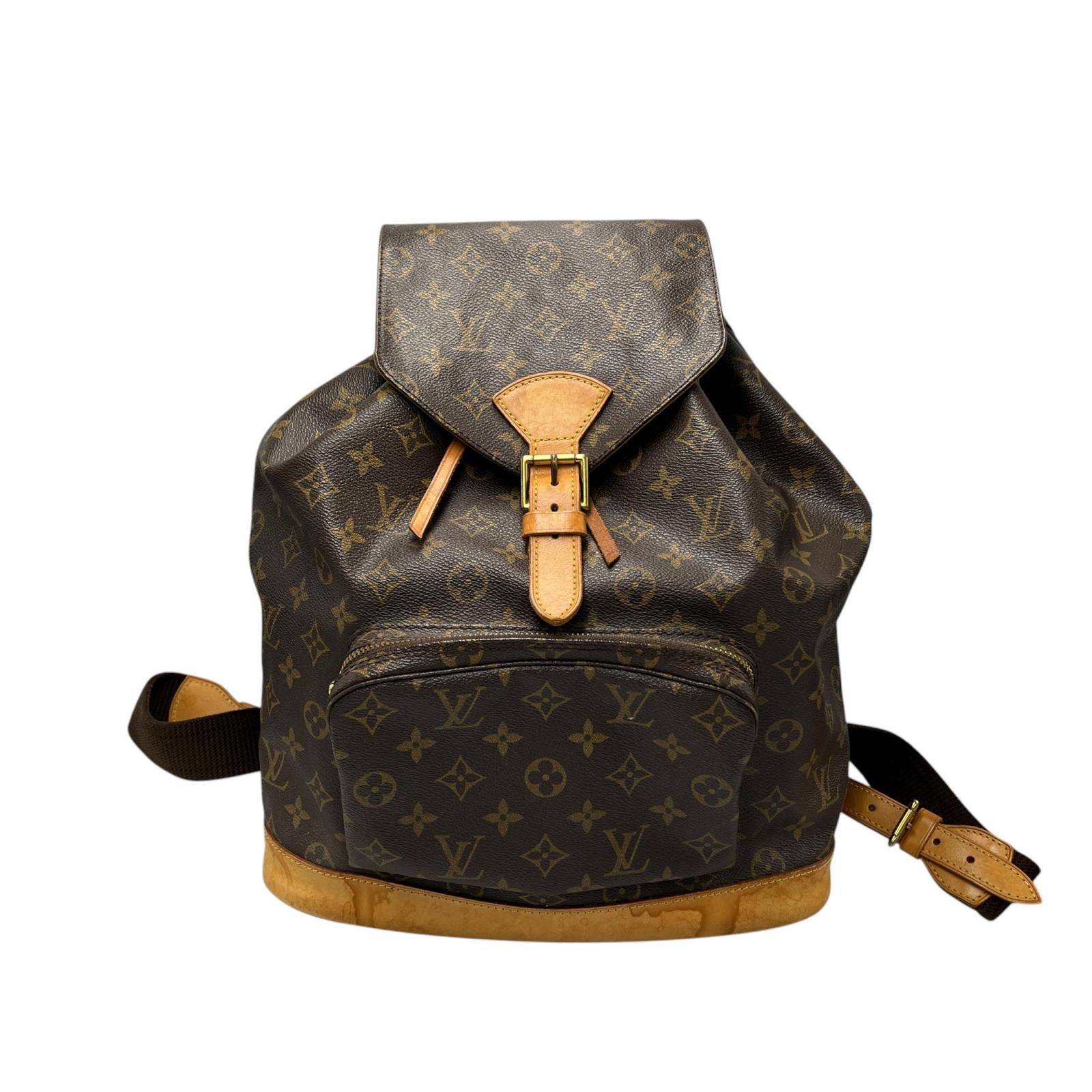 ルイヴィトン LOUIS VUITTON 背嚢・デイパック モン掏摸GM M51135 モノグラム帆布 赤銅色 レディース
