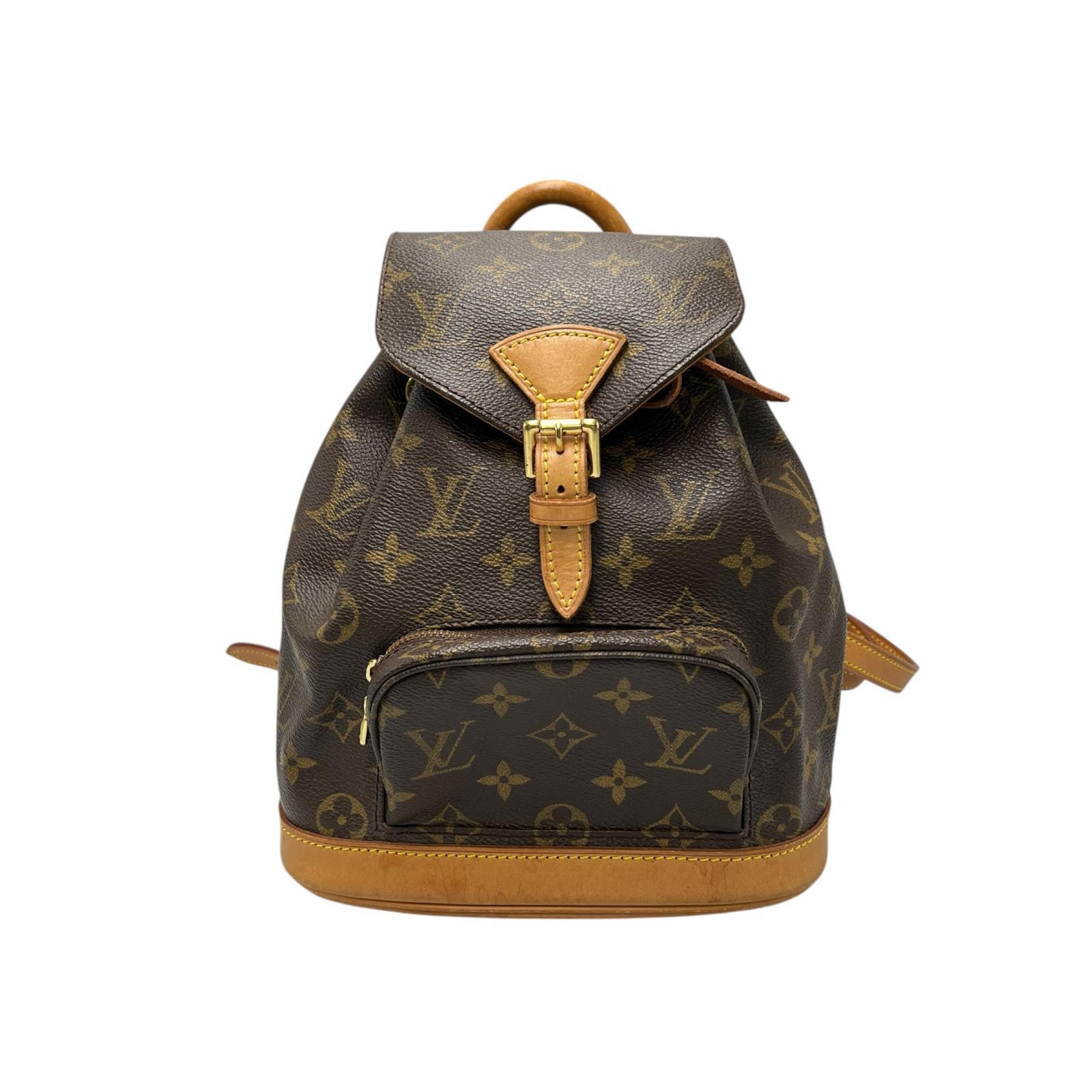 ルイヴィトン LOUIS VUITTON 背嚢・デイパック ミニモンスリ M51137 モノグラム帆布 赤銅色 レディース