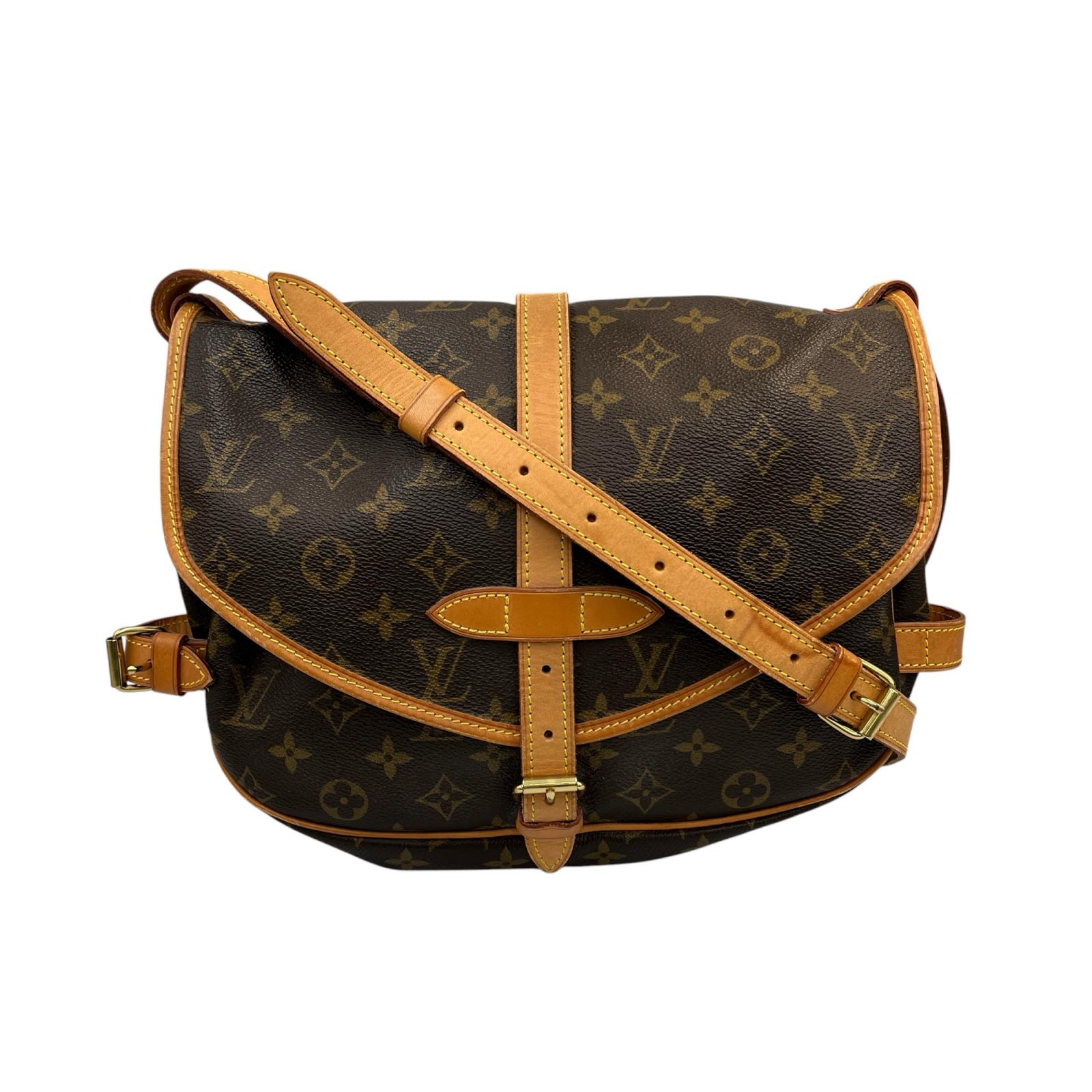 ルイヴィトン LOUIS VUITTON ショルダーバッグ ソミュール30 M42256 モノグラム帆布 赤銅色 レディース