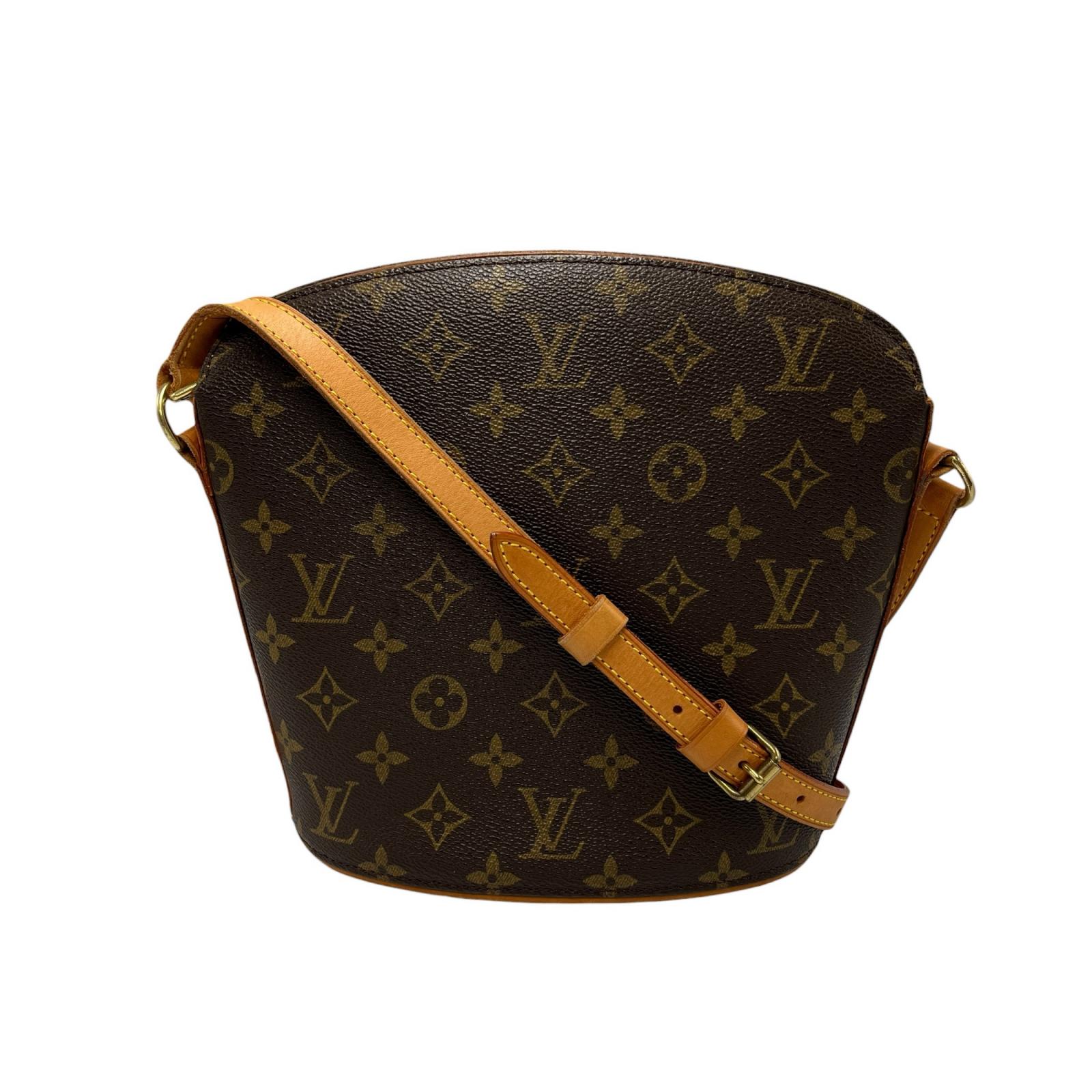 ルイヴィトン LOUIS VUITTON ショルダーバッグ ドルーオ M51290 モノグラム帆布 赤銅色 レディース