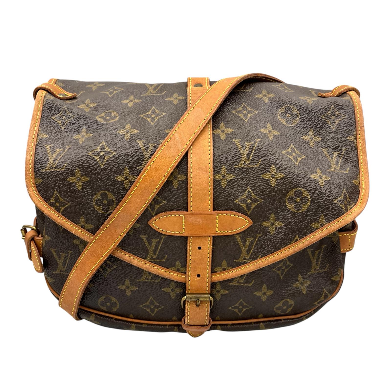 ルイヴィトン LOUIS VUITTON ショルダーバッグ ソミュール30 M42256 モノグラム帆布 赤銅色 レディース
