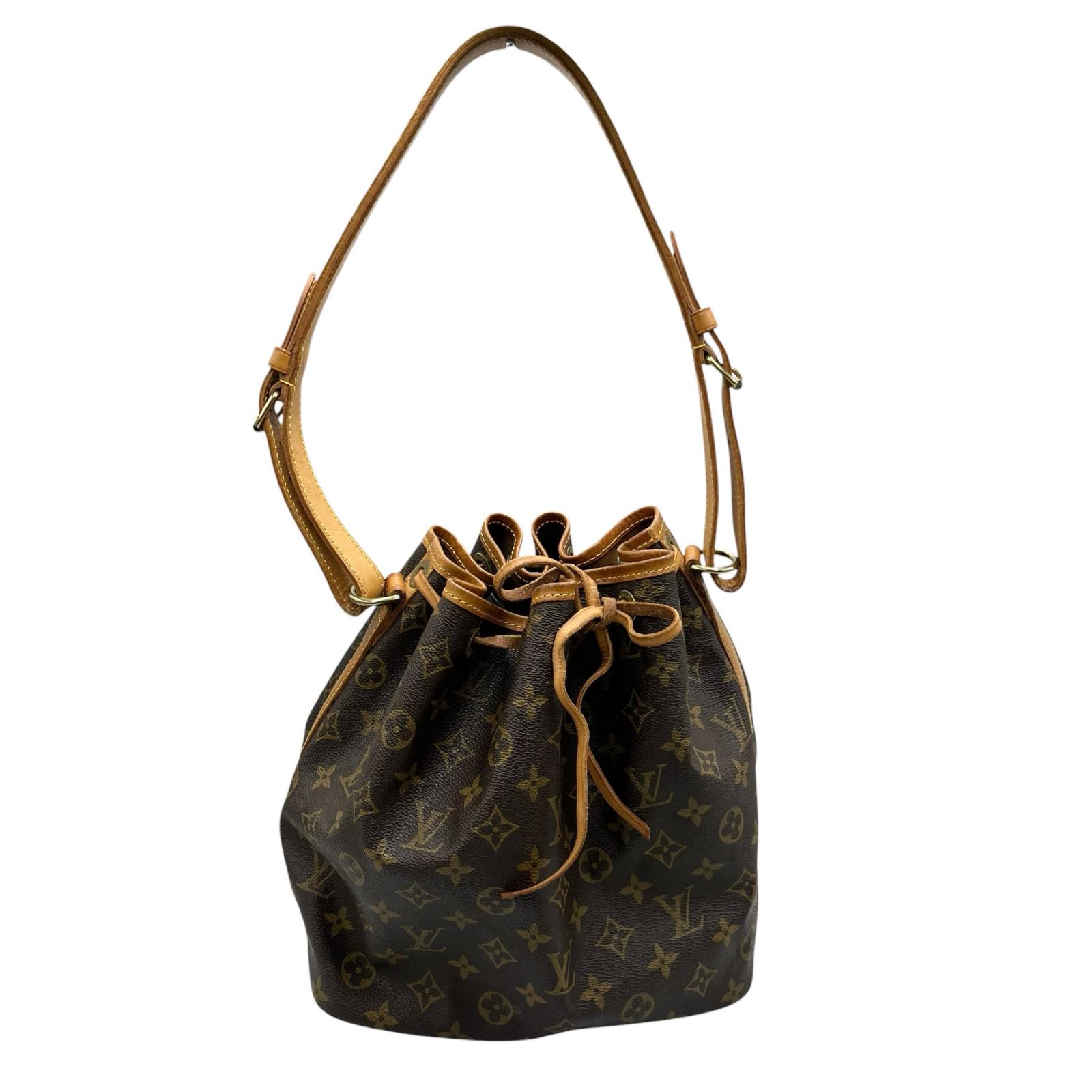 ルイヴィトン LOUIS VUITTON ショルダーバッグ プチ・ノエ 巾着袋 M42226 モノグラムキャンバス ブラウン レディース