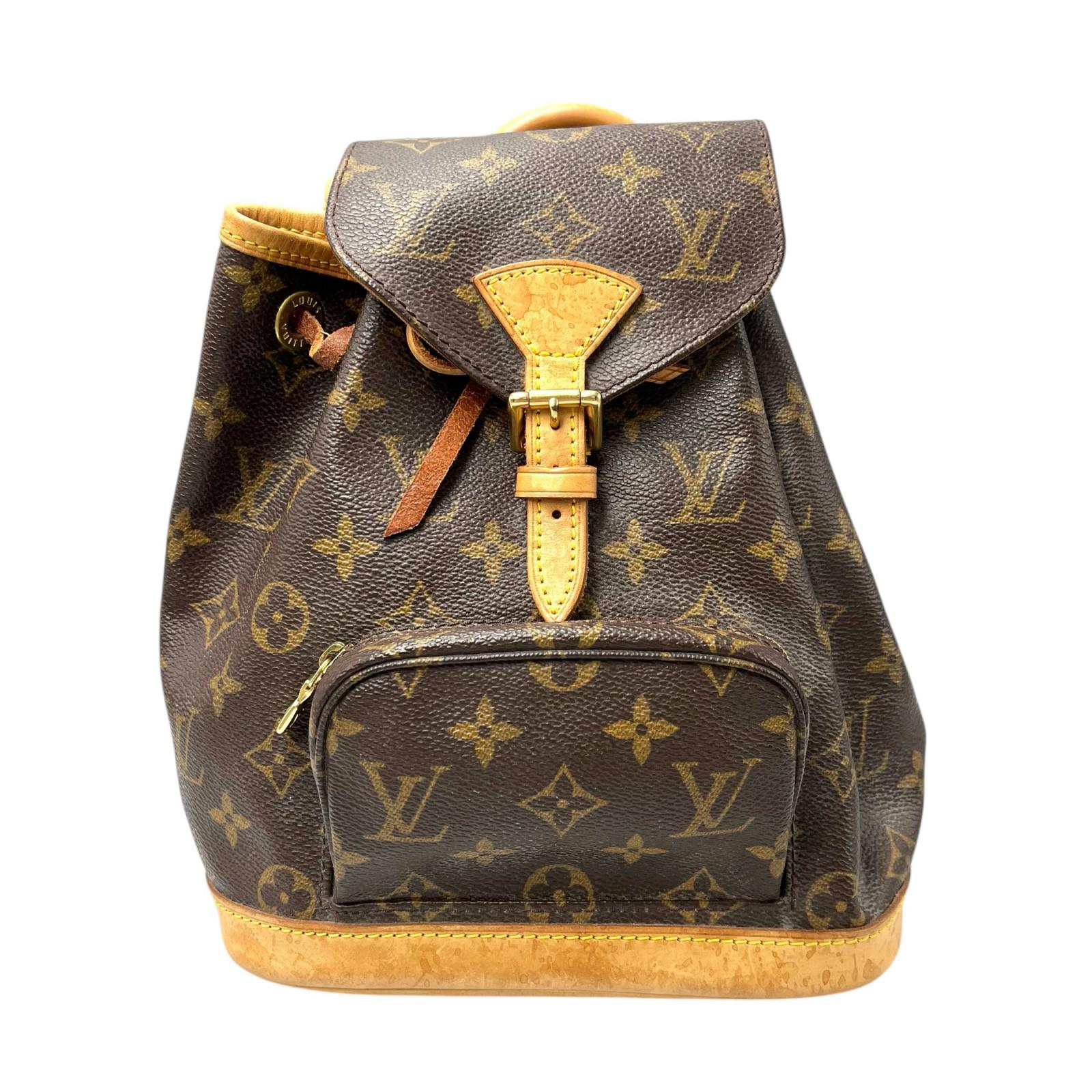 ルイヴィトン LOUIS VUITTON 背嚢・デイパック ミニモンスリ M51137 モノグラム帆布 赤銅色 レディース