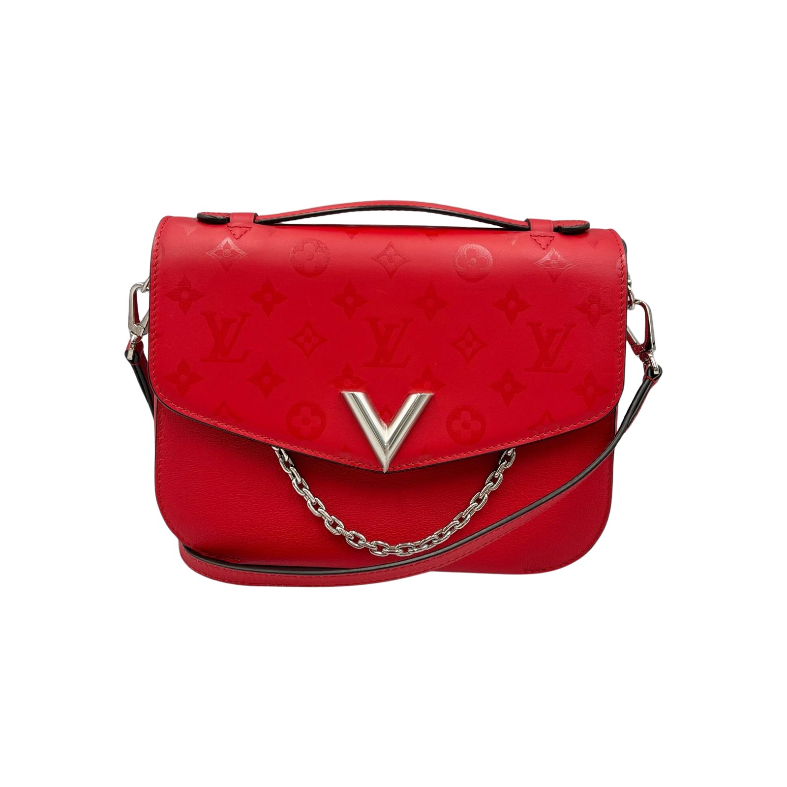ルイヴィトン LOUIS VUITTON ショルダーバッグ ヴェリー ハンドバック 2way なめし革 赤いこと レディース