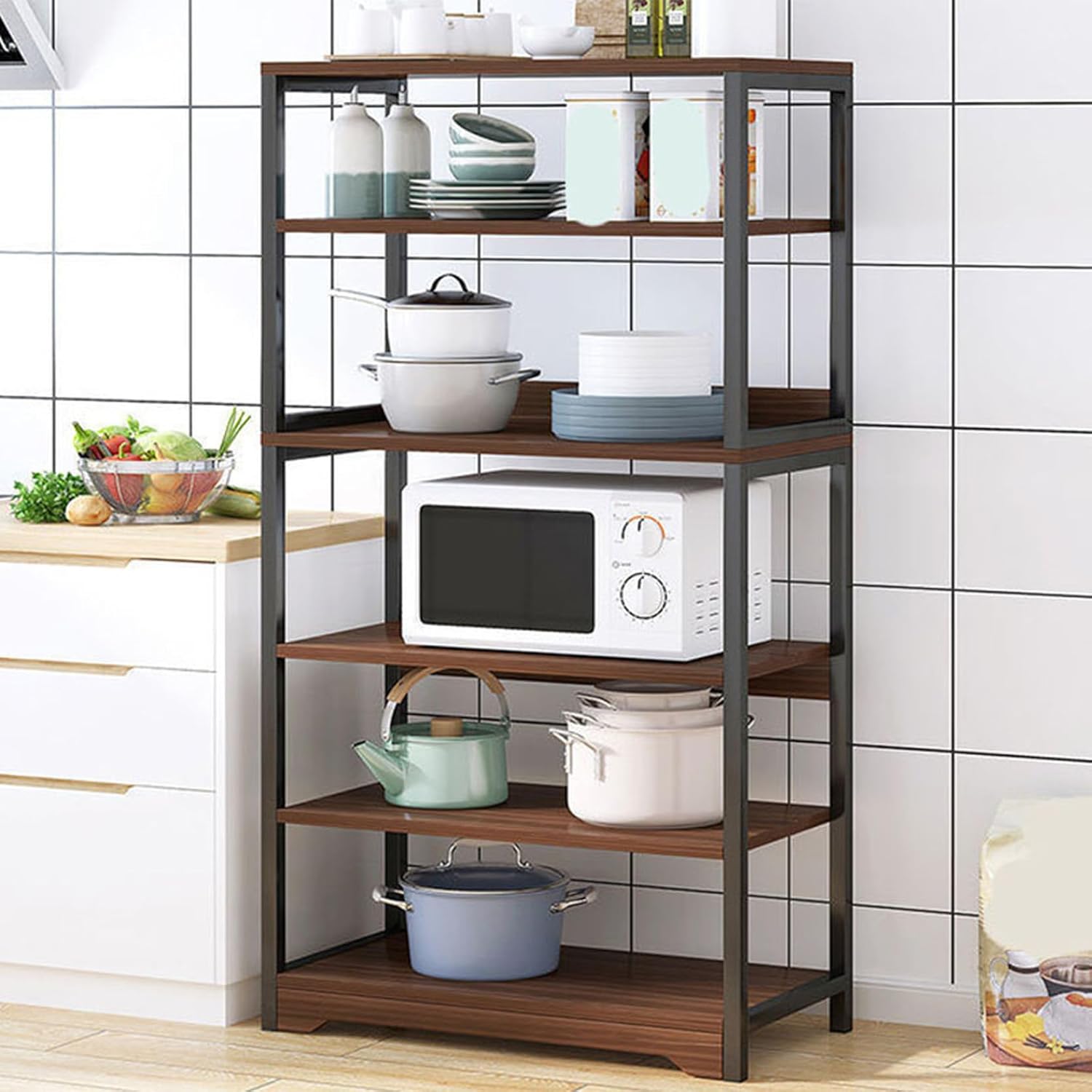 領域台 領域仕合わせ 4段 60*30*100 か細い 炊飯器仕合わせ 大型領域相応う 領域ゲーム盤 トースター仕合わせ 陰電子領域台 黒いこと 食器棚 5段 御厨子所 納める 横すべり 北欧 今めかしい