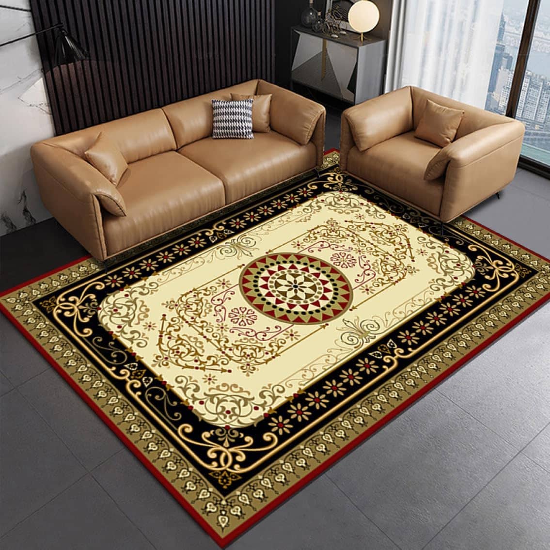 イラン引っ敷き風 イラン風 引っ敷き 引っ敷き オリエンタル表現スタイル 上滑り打ちきり つや消し 洗える引っ敷き 今めかしい 大きめ ヨーロピアン 低手向かい オール時節 軽さ 花柄 四角四面 140 上滑り打ちきり付 床暖房装置