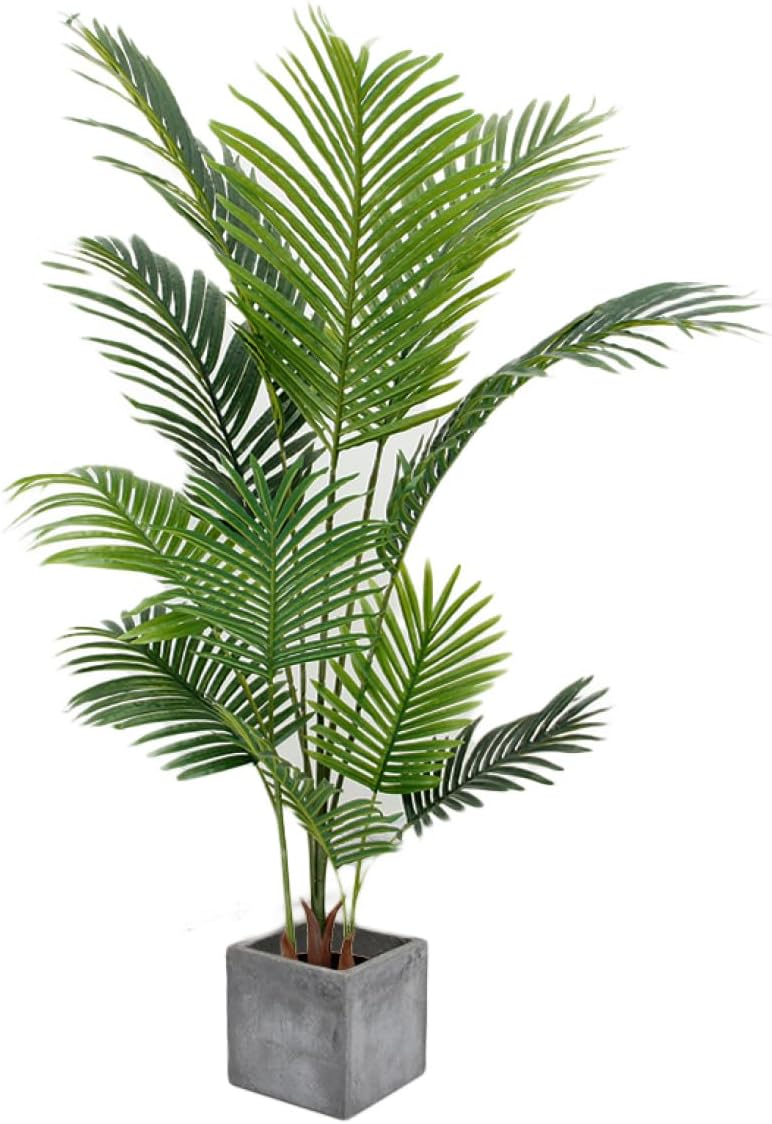 常緑樹 人工観葉植物 120cm フェイクグリーン シンプル オフィス 室内 インテリア 大型 鉢 おしゃれ 人工 アレカヤシ 造花 人工観葉樹 観葉植物 常緑樹 アレカヤシ フラワー10 簡単世話い｜サステナライフ