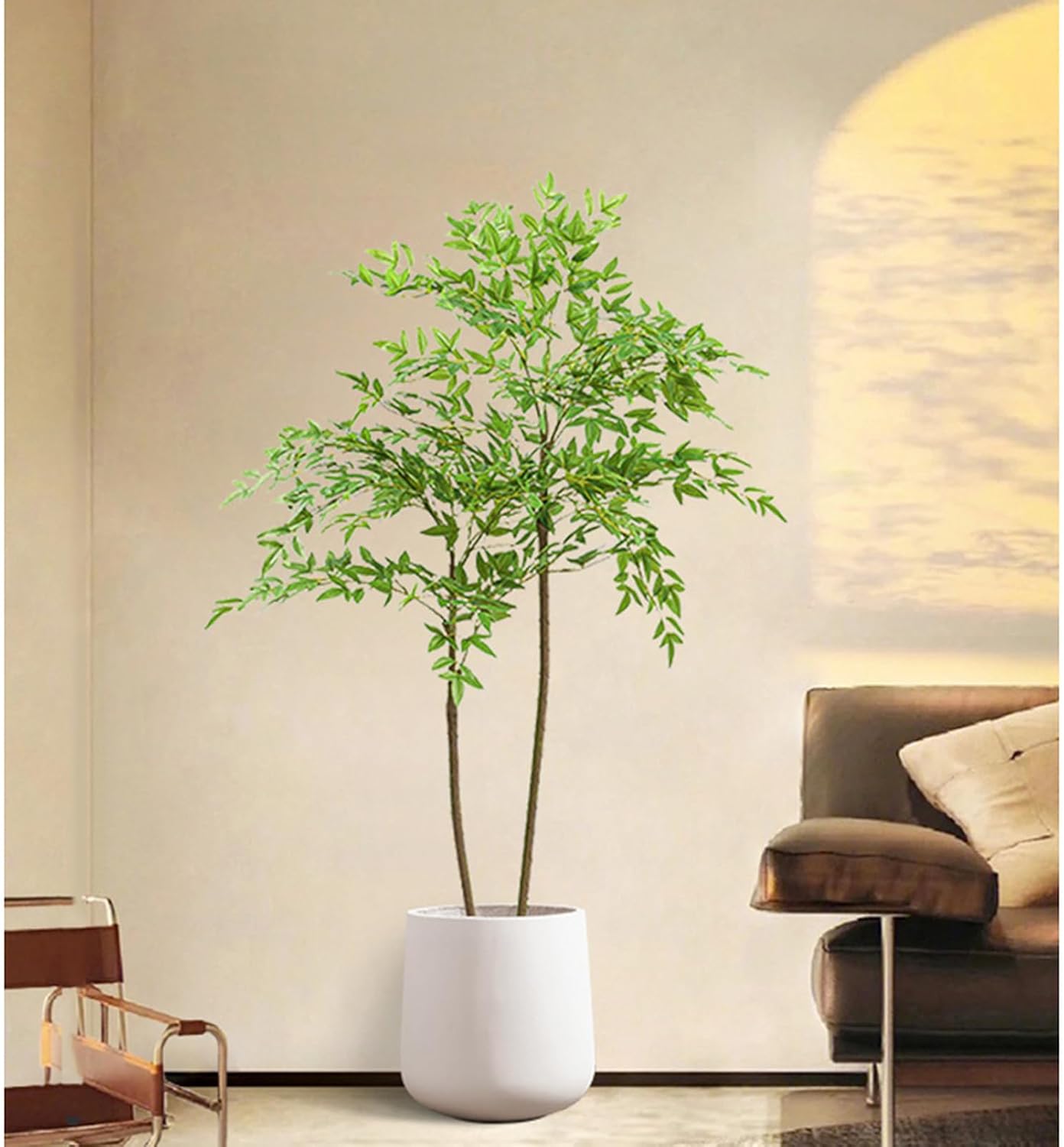 人工観葉植物 大型 1.8M フェイクグリーン 人工観葉植物 園芸 ベージュ鉢付き 人工観葉植物 人工樹木 ナンテン フェイクグリーン 観葉植物 鉢付き 大型観葉樹 観葉植物 フェイクグリーン 簡単世