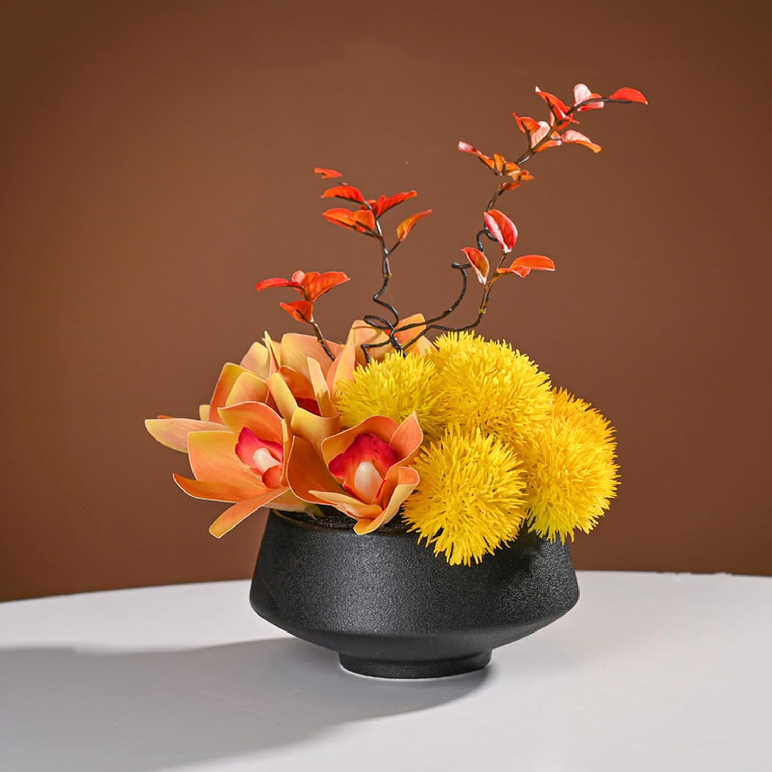 人工観葉草木 造花 室内装飾緑であること 和風 レトロ 口やかましい葉 収納家具 御茶の間飾り付け 室内 事務所 勉強机 リビング F 自然的 和今めかしいなあき場所上演 今日このごろ的なかざり付ける 高押し出し 枯れない 色合い27 花・観葉植物-花・ガーデン・DIY-人工観葉植物