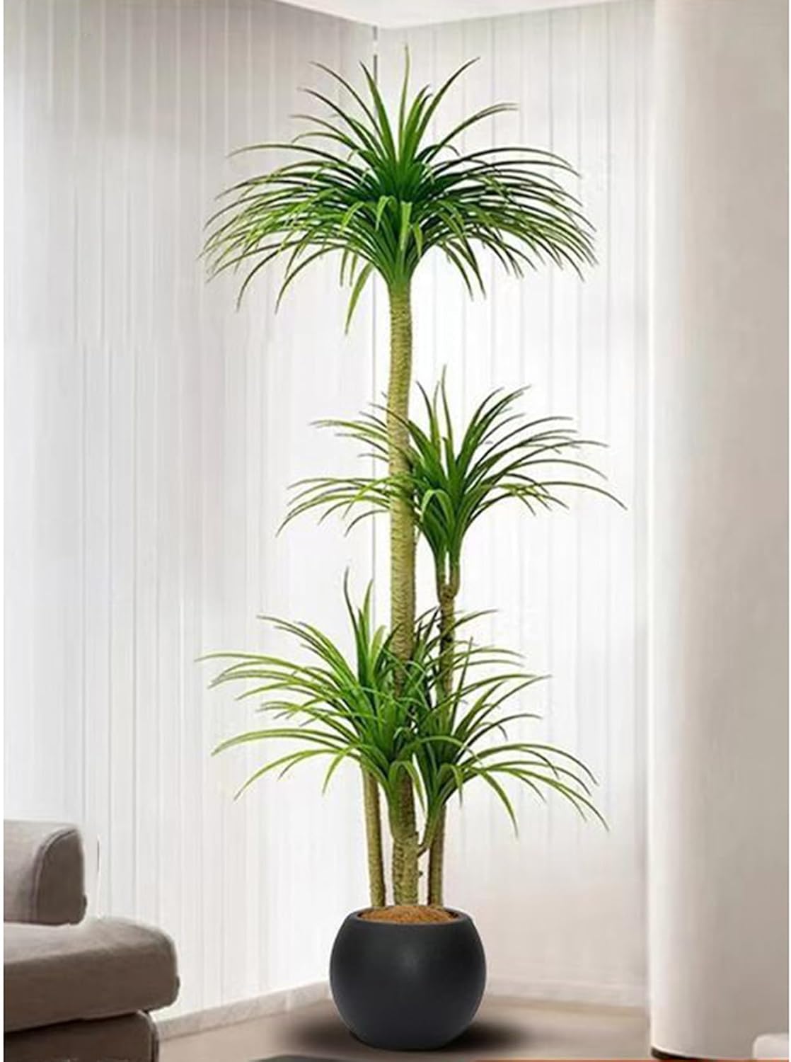 人工ドラセナ 大型 1.8M インテリア 観葉植物 リビング 住宅 和室 落ち着いた雰囲気 オブジェ 鉢カバー 開店祝い 引っ越し祝い 商業空間 リラックス空間 モダン 06セット ロピカル植物 三つ｜サステナライフ