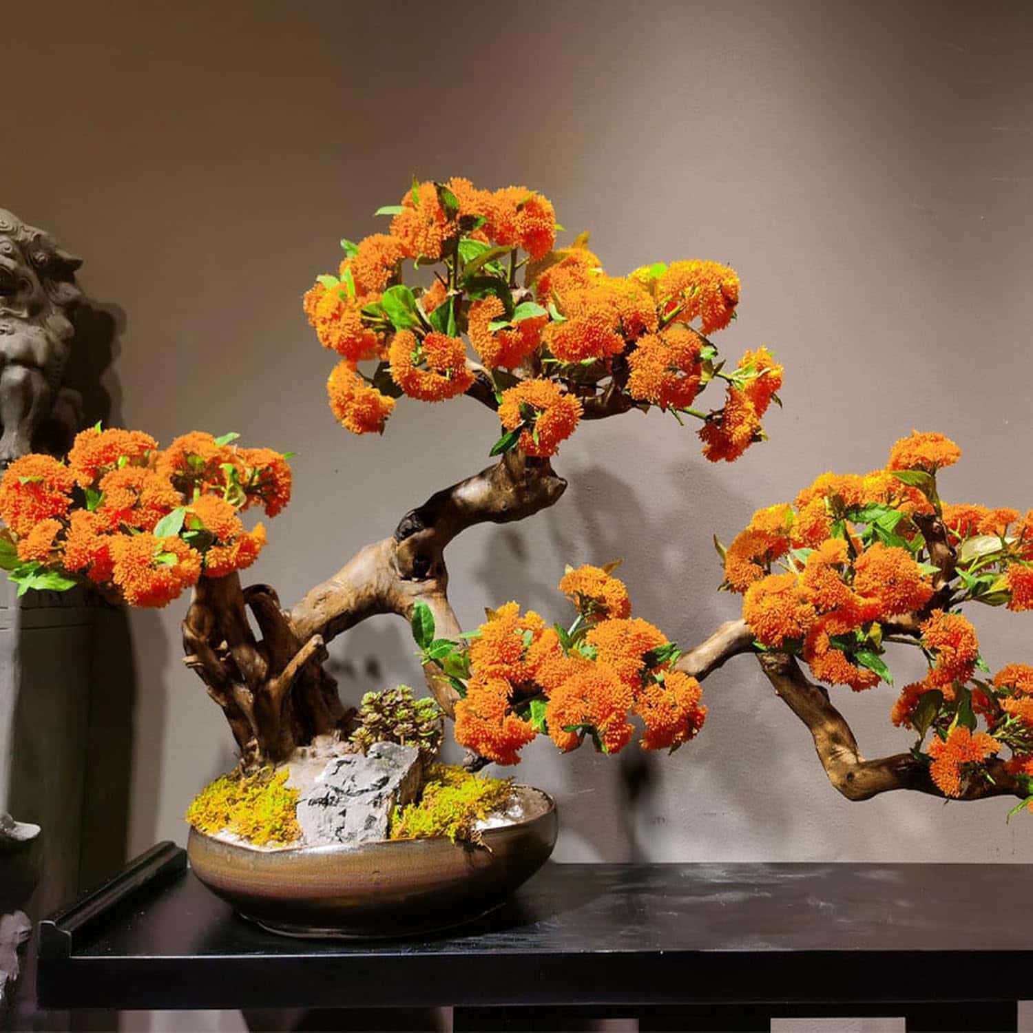 人工盆栽 紅葉 04セット 楓 枯れない 新中式風 モダン 卓上 人工観葉植物 迎客松スタイルの松盆栽 和風 インテリア 黄葉の松 ミニチュア 迎賓の松 五葉松 自然な姿 鉢植え F 新築祝い 引っ越