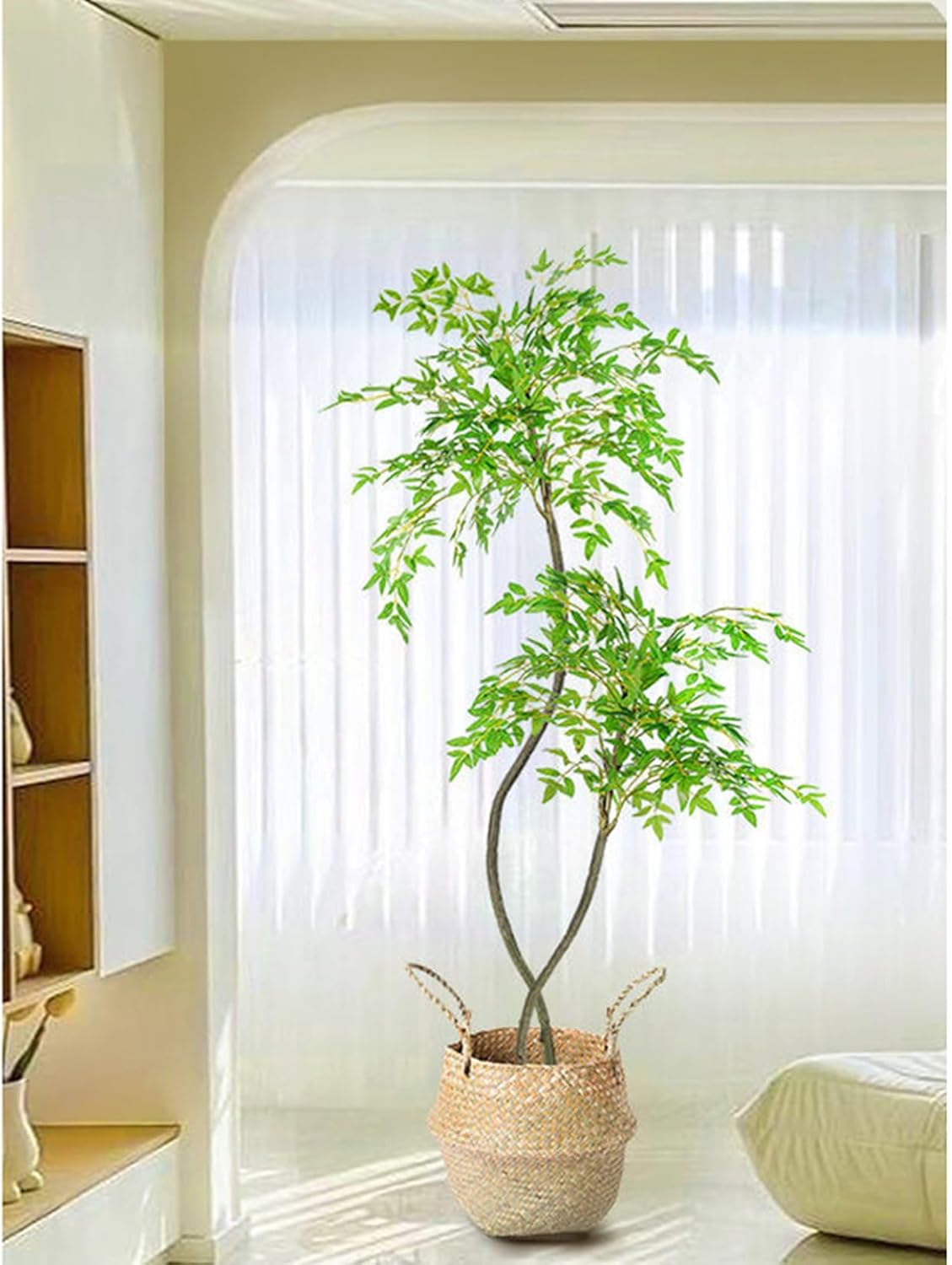 人工観葉植物 大型 本物そっくり フェイクグリーン 耐久性 130CM 撮影用 イベント ショップディスプレイ 屋外対応 室内 玄関先 店舗 ロピカル植物 カフェ装飾 カラー2 リアルな枝 自然な葉｜サステナライフ