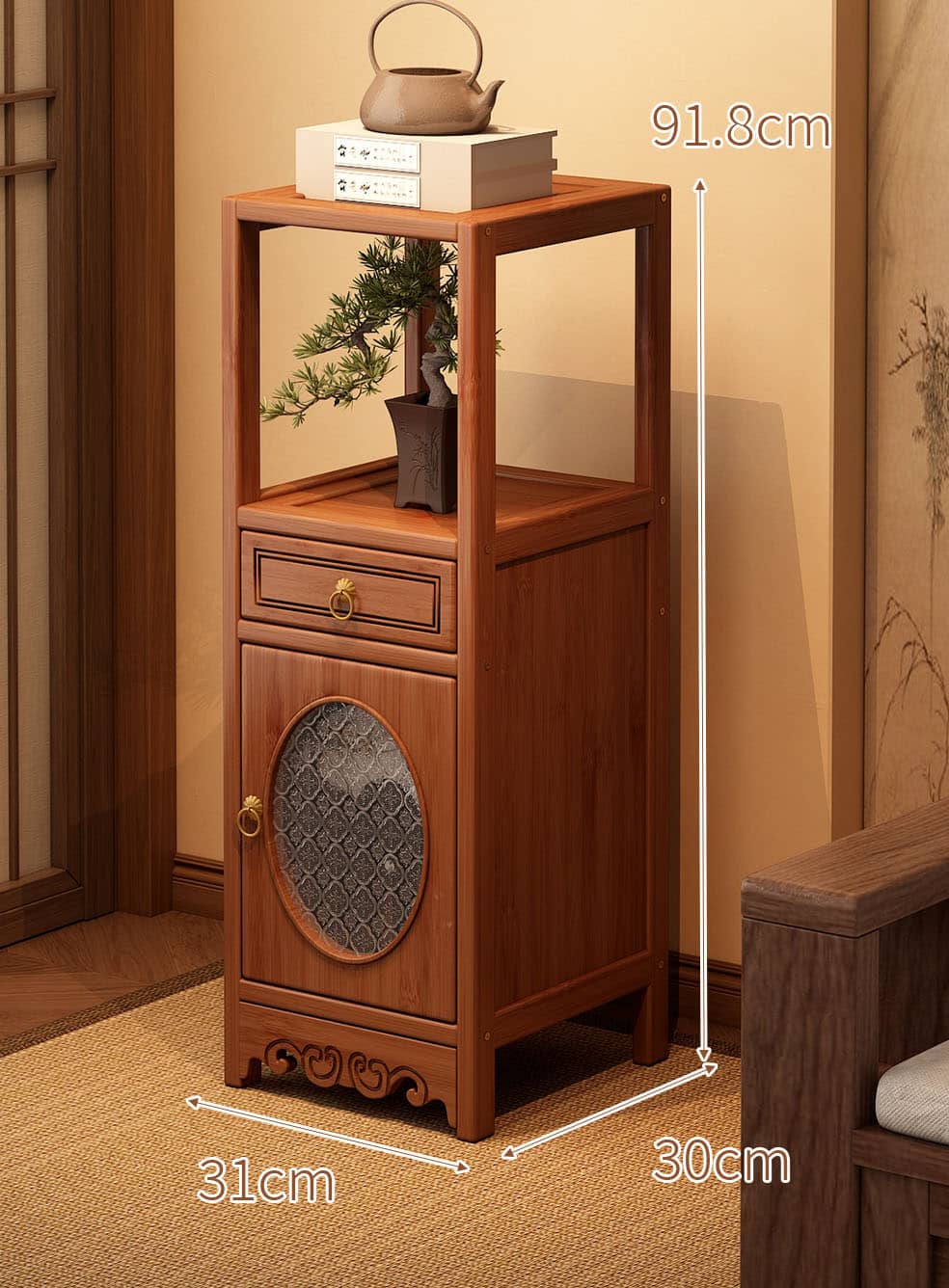 収納家具 和風 アンティーク 明けっ広げ仕合わせ 押し入れ 納める棚 木製 リビング 部屋の入り口 茶室 書房 今めかしい 省空白文字 扉付き添い人 抽き出し 盆栽仕合わせ ティーセット 骨董品 見せびらかす仕合わせ 今めかしい