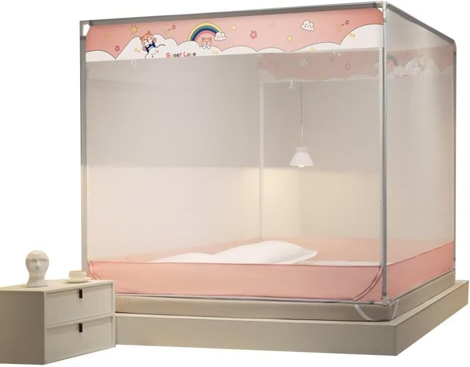 蚊帳 キャンプ式 モスキートネット ワンタッチ 底面付き 虫除けネット 蚊よけ 虫除け 夏 蚊対策 ムカデ対策 全方位ガード 折りたたみ式 高さ170cm 家用 旅行 アウトドア用蚊帳 ドア設計 組み