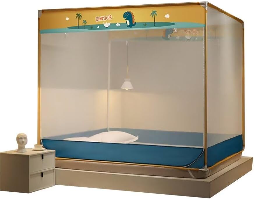 蚊帳 キャンプ式 モスキートネット ワンタッチ 底面付き 虫除けネット 蚊よけ 虫除け 夏 蚊対策 ムカデ対策 全方位ガード 折りたたみ式 高さ170cm 家用 旅行 アウトドア用蚊帳 ドア設計 組み｜サステナライフ