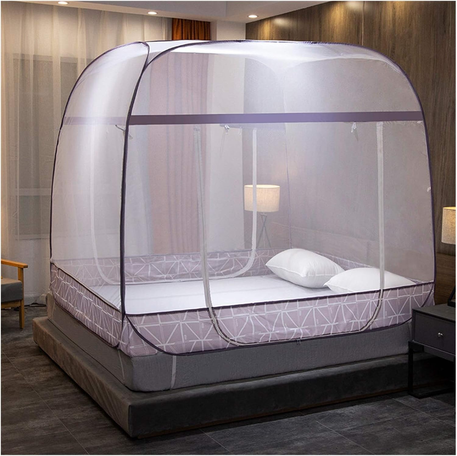 蚊屋、モンゴルユルト蚊屋180 * 200殺虫剤取り計らうメッシュベッドカーテンとり備えるなし蚊屋は2つの部屋の入り口を高い値段でします（色：紫、大きさ：1.8x2.2m臥榻）