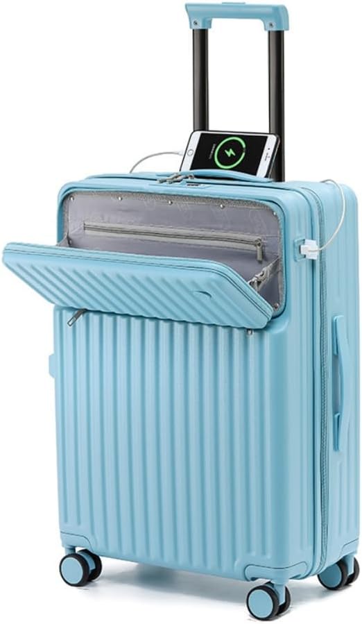 スーツケース 機内持ち込み キャリーケース PC材質 大容量 キャリーバッグ カップホルダー usbポート付き フロントオープン 静音 拡張 大容量 頑丈 おしゃれ ビジネス 卒業旅行｜サステナライフ