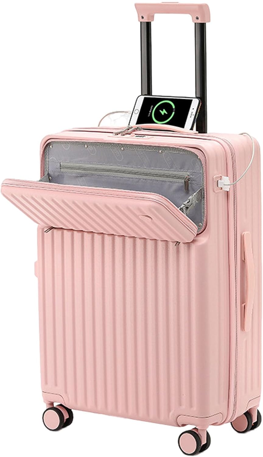 スーツケース フロントオープン キャリーケース キャリーバッグ USBポート付き 多機能 軽量 大容量 大型 耐衝撃 静音 人気 おしゃれ 前開きスーツケース 機内持ち込み 多収納ポケット 3泊4日｜サステナライフ 13,940円