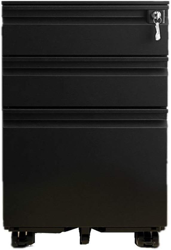 押し入れ 鍵を掛ける広告業垂直方向内閣とモバイルファイルキャビネット完膚なきまで実装ディープレターファイルキャビネット ホームオフィスキャビネット (色 : Black  Size : 39x52x60糎