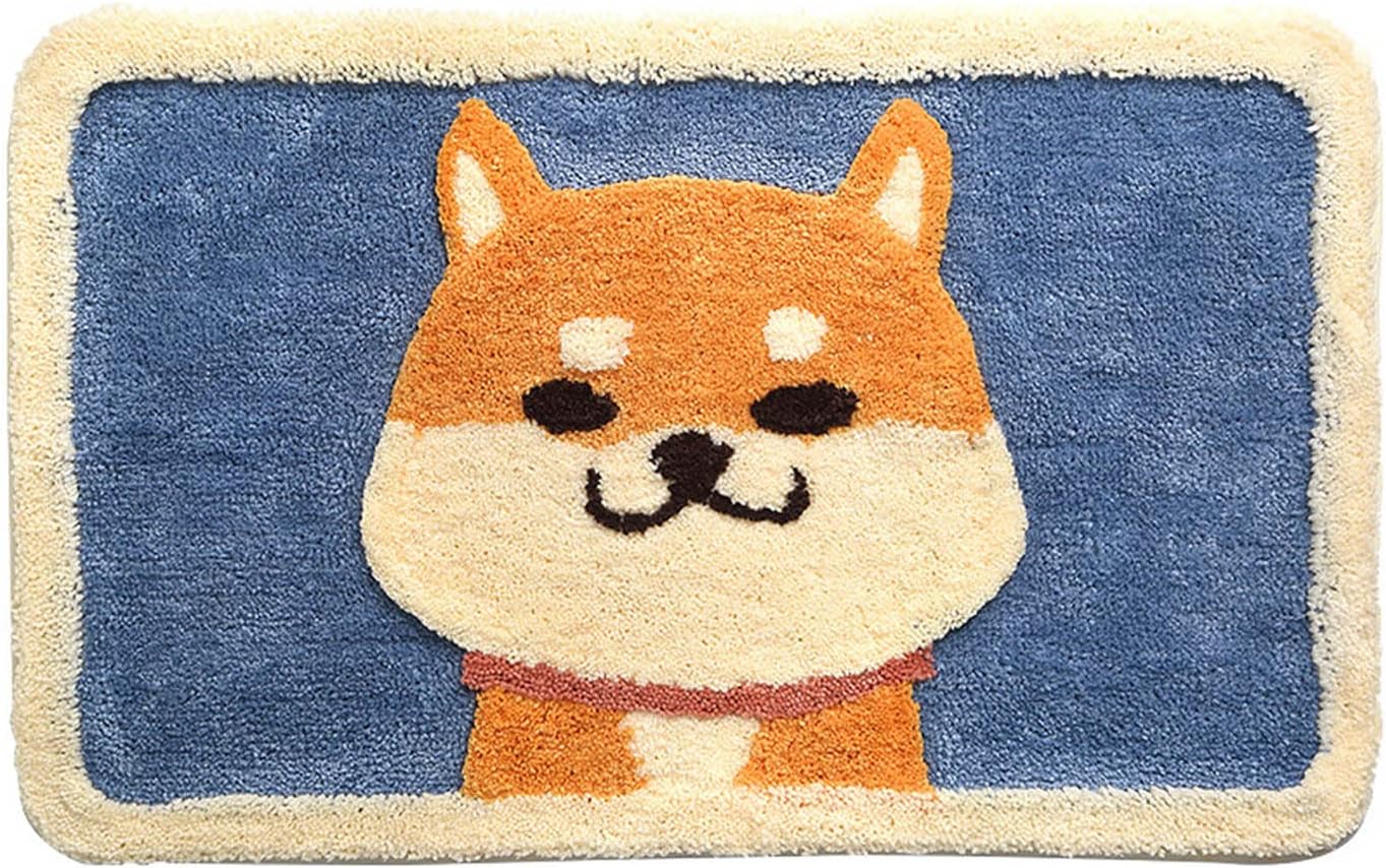 玄関マット 50×80cm バスルームマット 滑り止めマット 可愛い犬 廊下敷き・階段マット ドアマット キッチンマット 屋内用 室内 廊下 洗面台 寝室 バスルーム キッチン ふわふわ
