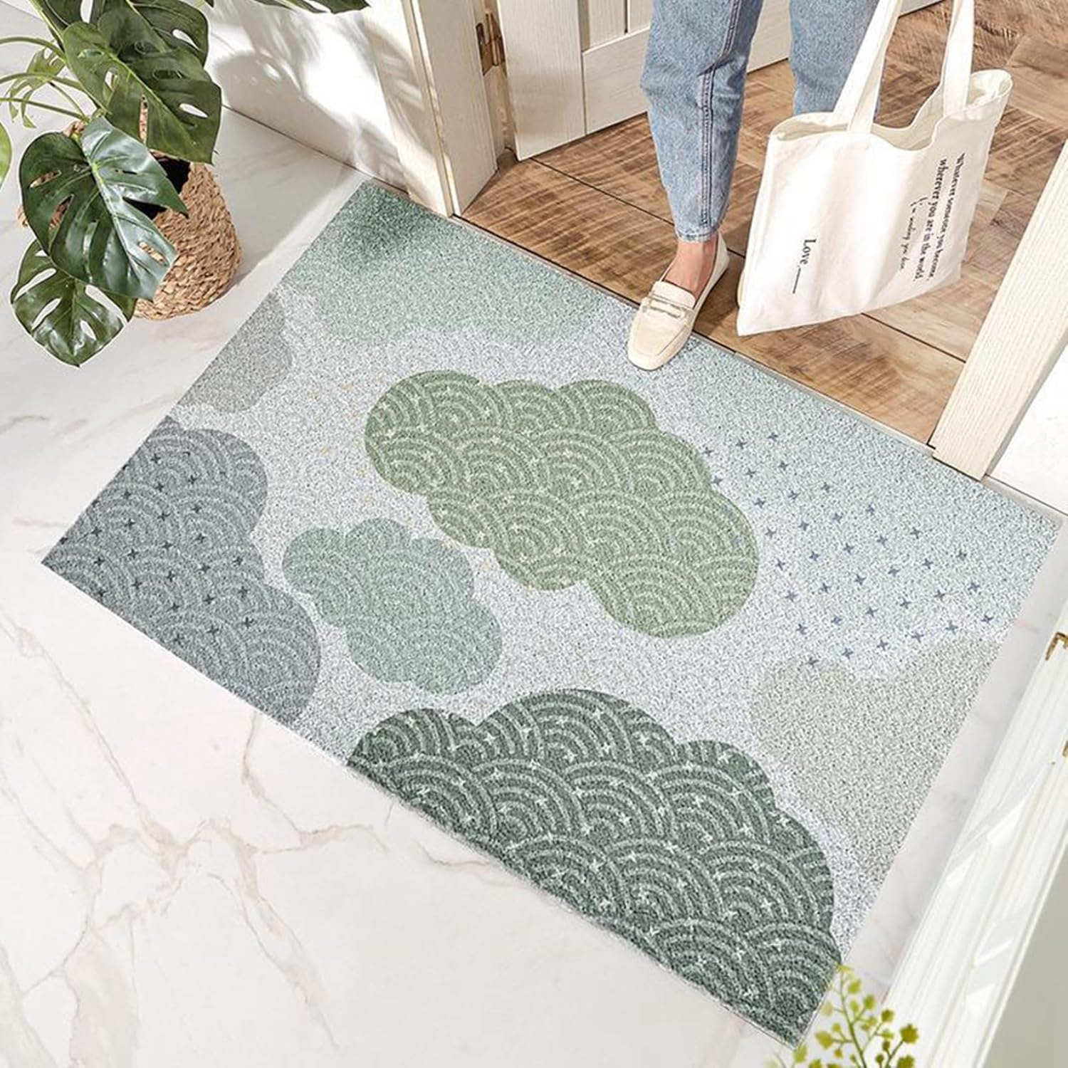 玄関マット 屋内 和風 和式 pvc ドアマット 泥落としマット 120x140cm おしゃれ 洗える 吸水 速乾 耐磨耗性 防臭 滑り止め 屋外 カフェ 喫茶店 エントランスマット 水や日差しに強く