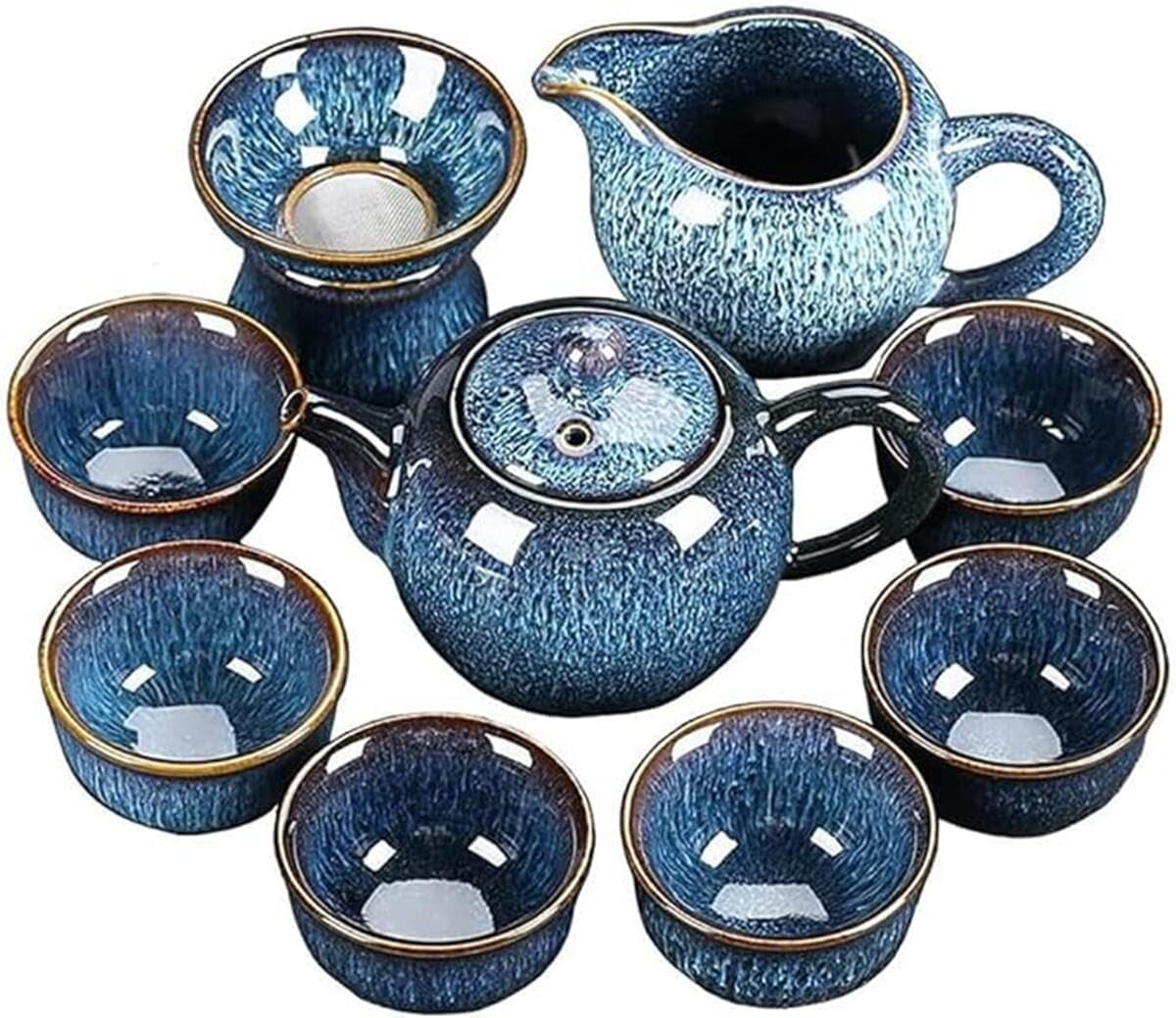 急須 茶具セット 陶器 湯呑み 茶具 茶器セット ティーポット ティー用品 7点/9点セット 磁器茶具 おしゃれ ティーカップ 茶こし プレゼント 食器 茶器揃 茶具 茶碗 中国茶道具 お店用 来客用｜サステナライフ
