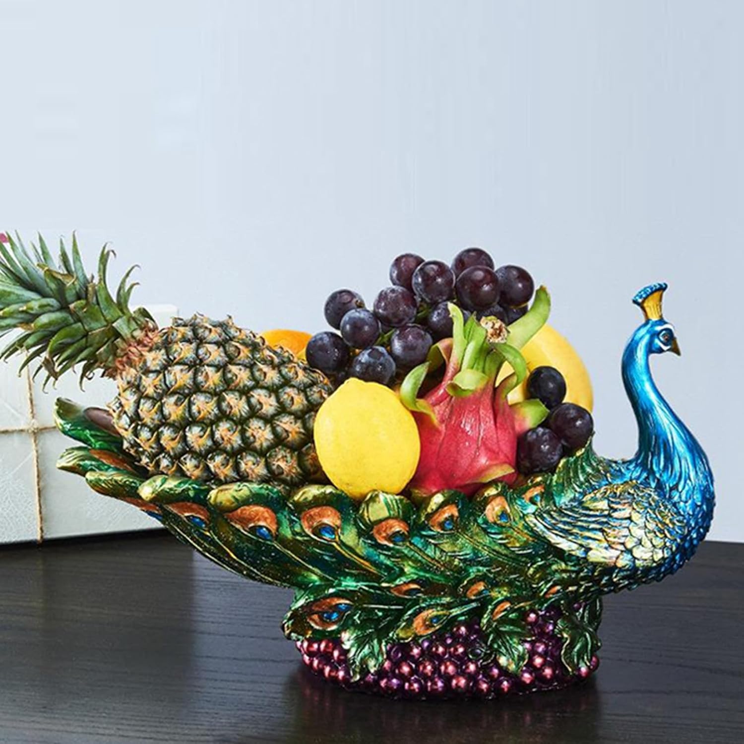 孔雀 フルーツプレート 樹脂 サービングボウル 置物 デザートスタンド ケーキスタンド ケーキキャンディ クジャク 動物 西洋ケーキプレート フルーツバスケット フルーツ入れ 結婚式 インテリア