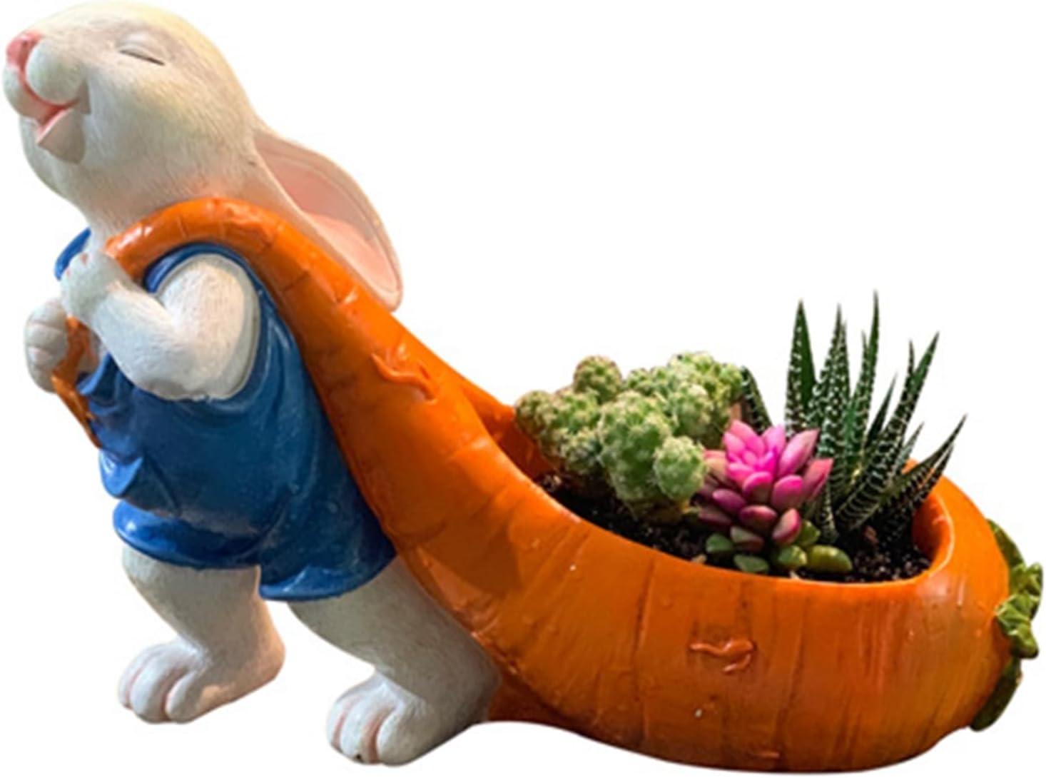 鉢植え 兎 ガーデンオーナメント 植物 多肉鉢 植木鉢 置物 面白い インテリア ガーデン置物 庭飾り 室内室外 ベランダ インテリア装飾 屋外装飾 庭オブジェ 癒しグッズ 工芸品 園芸用品 園芸雑貨