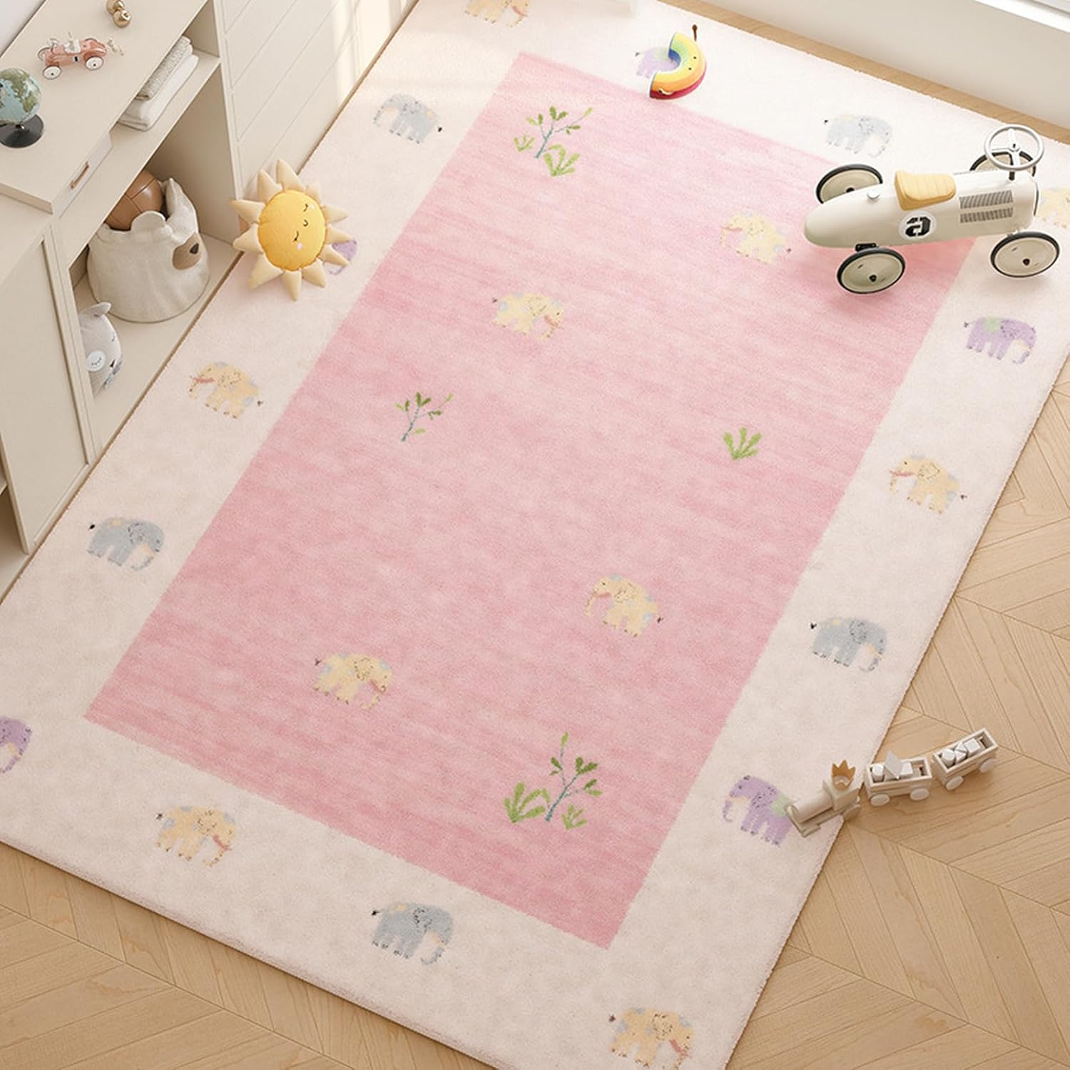 大判 フロアマット 絨毯 敷物 ラグマット 冷房対策 プレイマット 子供部屋 ふわふわ 80x160cm オシャレ やわらか 防音 エレガント ナチュラル カーペット へこみ防止 防臭防滑 耐摩耗 居
