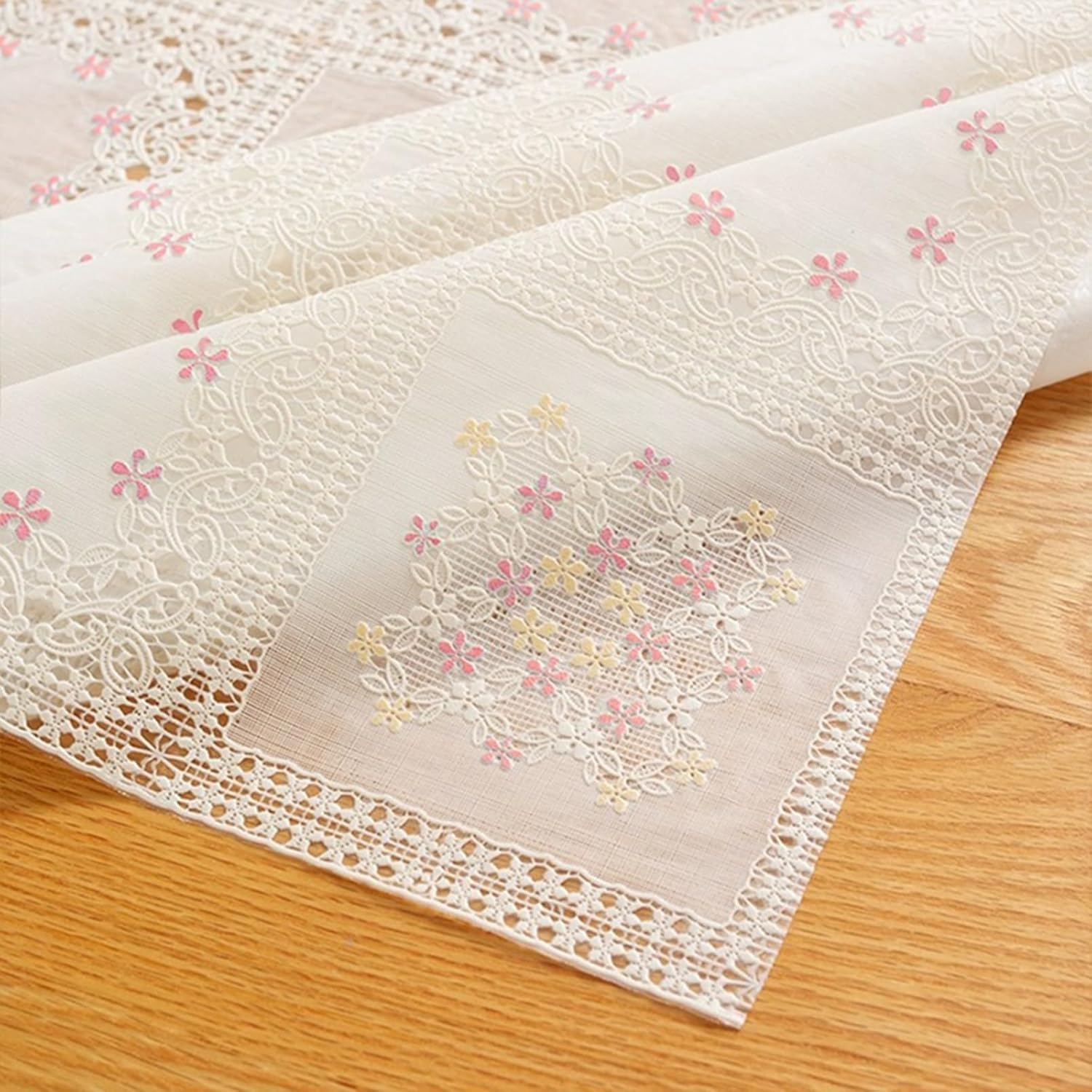 テーブルクロス PVC 食卓クロス テーブル掛け レース エンボス 欧風 オシャレ 花柄 防水 防油 防熱 汚れ対策 食卓カバー 軽量 多用途 業務用 お手入れ簡単 オールシーズン 11