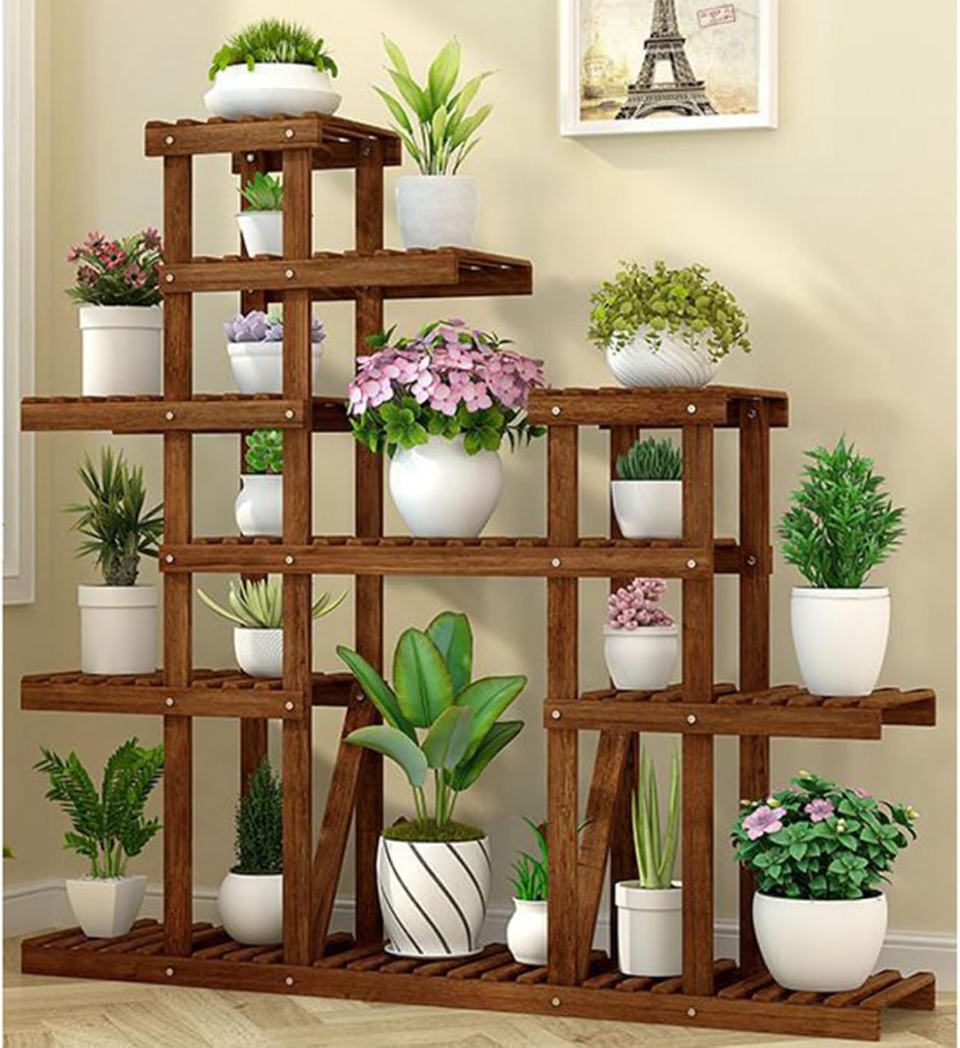 ガーデンラック 木製 プランタースタンド プランター 屋内植物用植物スタンド 多肉植物スタンド 園芸ラック 観葉植物 鉢植え 通気 防水 耐荷重 置き台 植木鉢ラック 収納ラック 花ポットホルダ ガー