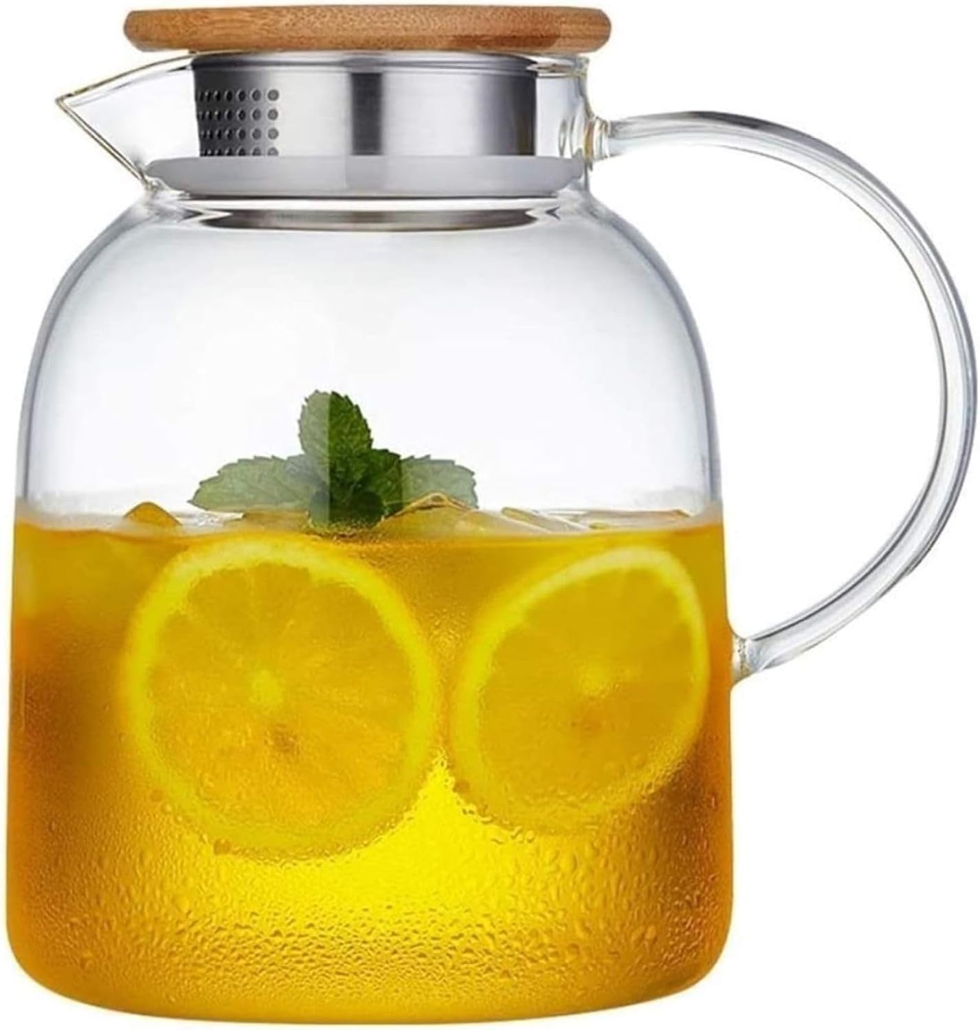 ティーポット 急須 花茶のためのホット/コールドウォーター飲料用ボトルピッチャー用ケトル大容量ガラスジャグ付きハンドルドリップフリー肥厚カラフ (Size : 1250ml)