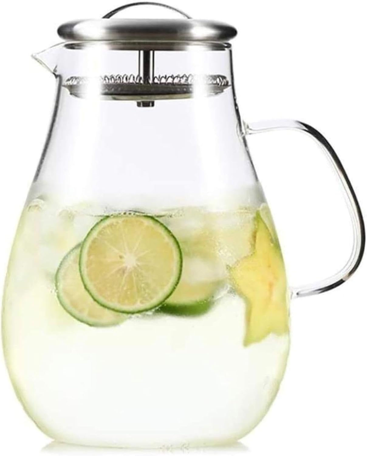ティーポット 急須 アイスコーヒーティーコーヒー牛乳瓶とフルーツジュースのためのふた2リットルの再利用可能なアイスティーポットの理想とティーポットガラスジャグ 23,345円