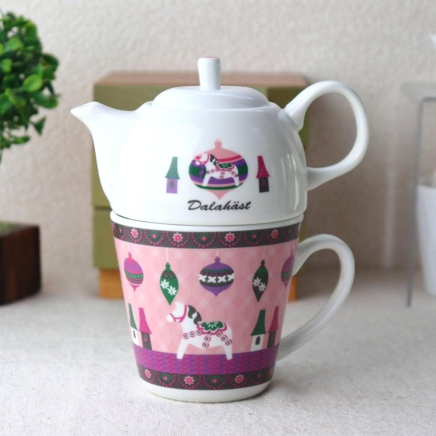 ダーラヘスト ティーフォーワン ポット＆マグカップ 260ml ピンク