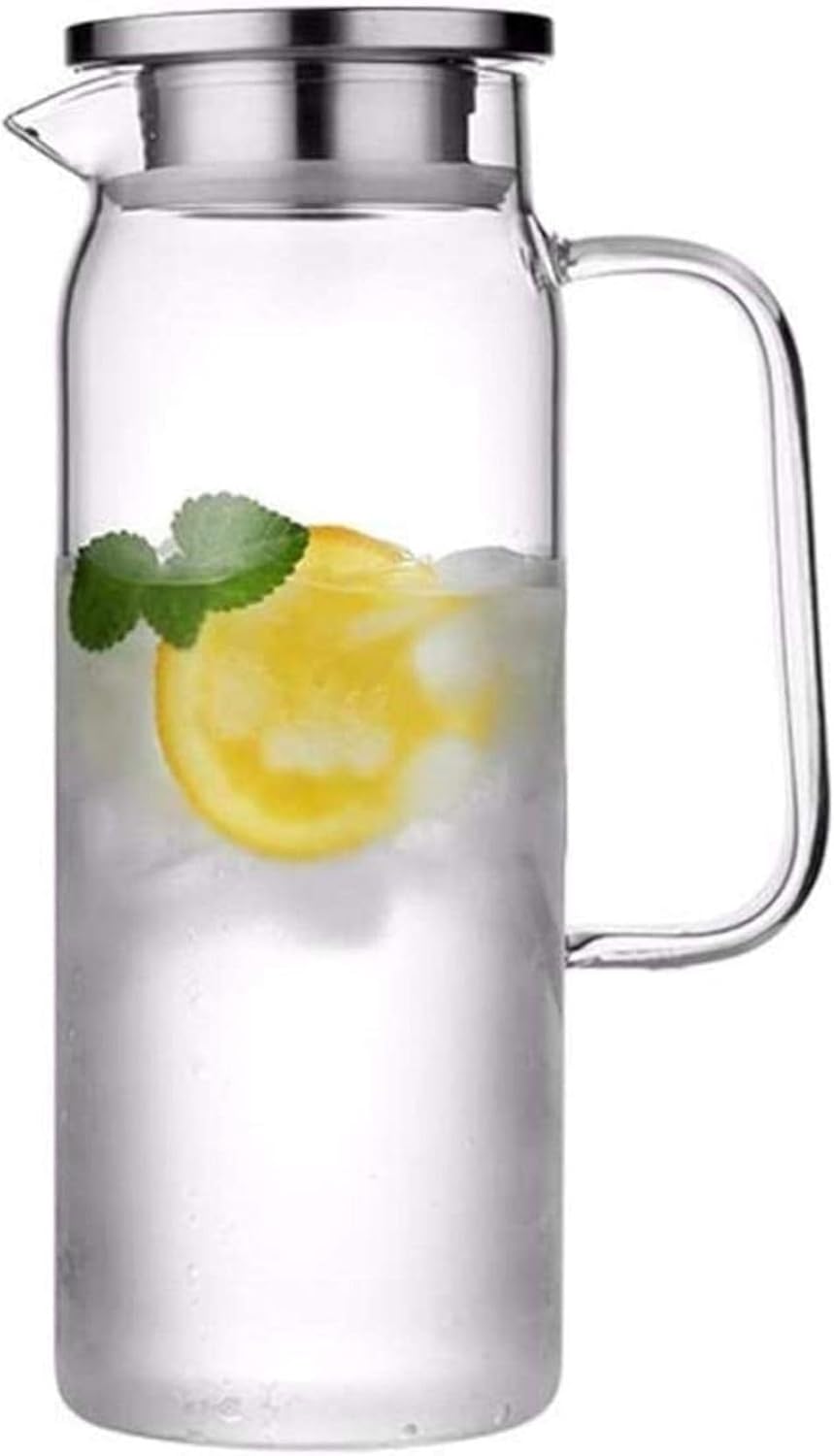 ティーポット 急須 ティーポット1.5 L/リットルカラフウォータージャグホウケイ酸ジュースフラワードリンクガラスケトルビッグアウトレットウォータージャグ熱防水ティーポットコーヒージュースジャグ