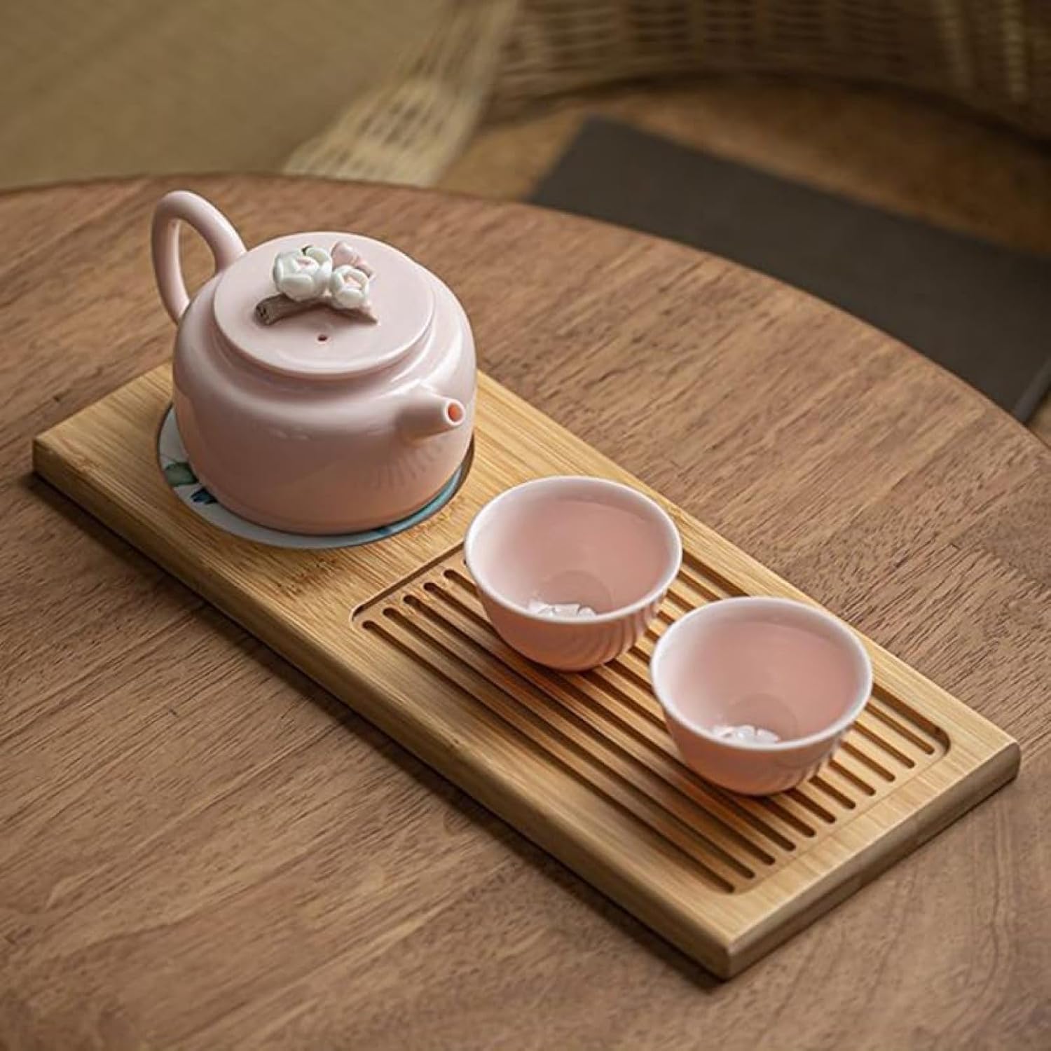 精緻な茶器一人ピンク摘花急須茶碗セット家庭用カンフー茶器は贅沢で、お茶愛好家に提供する独特な陶器の贈り物
