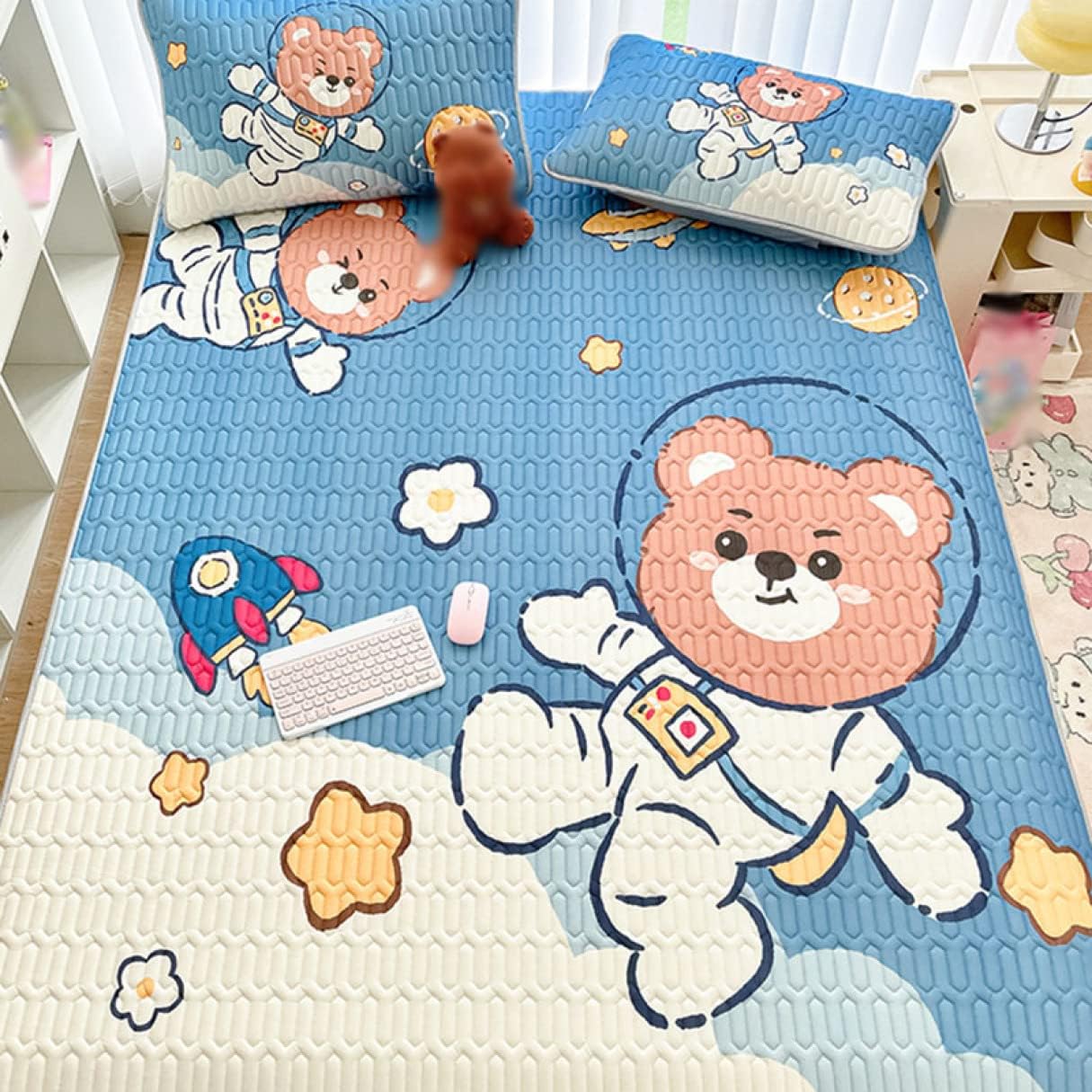 ひんやり 冷感 寝具 3点セット ウサギ柄 夏 シングル 敷きパッド 春･夏･秋のロングシーズン使える 速乾タイプ 洗える ひんやり 180*200cm 枕パッド サラサラ 春 接触冷感 シーツパッド
