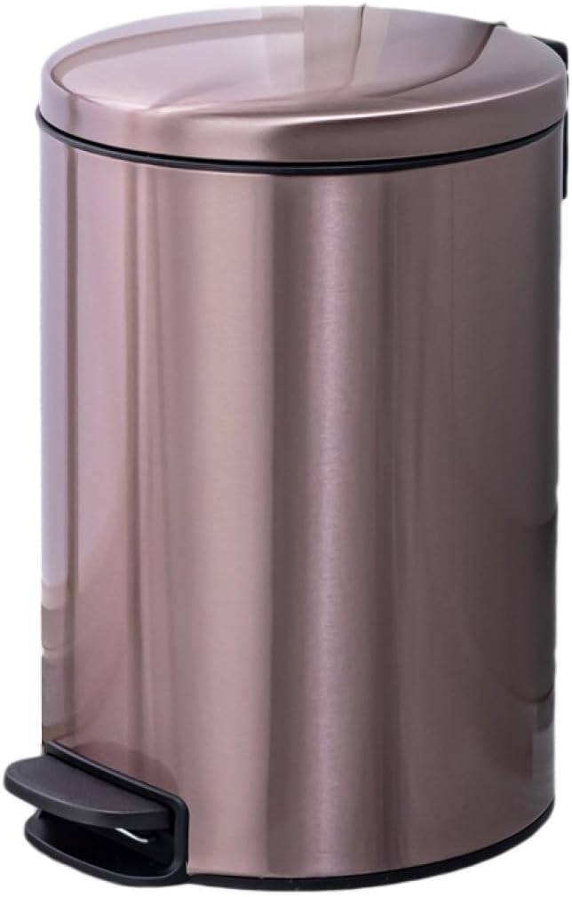 紙くずかご ペダルペール 5L （ 紙くずかご 上部付き添い人 砂ぼこりボックス席 静音 12リッター 丸型 紙くずかご ） 飾り気の無いに取り付け 蓋つき 愛くるしげ 分かりやすい リビング ゴミ袋 洗面所 御厨子所 サクラ色 一人暮らしふ