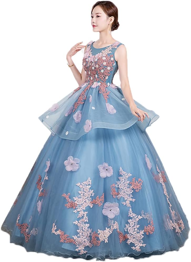 彩紗パーティードレス刺繍い洋服 パフォーマンススカート公演服 着痩せ ロング丈 カクテルドレス 大きいサイズ 床付きタイプトレーンタ