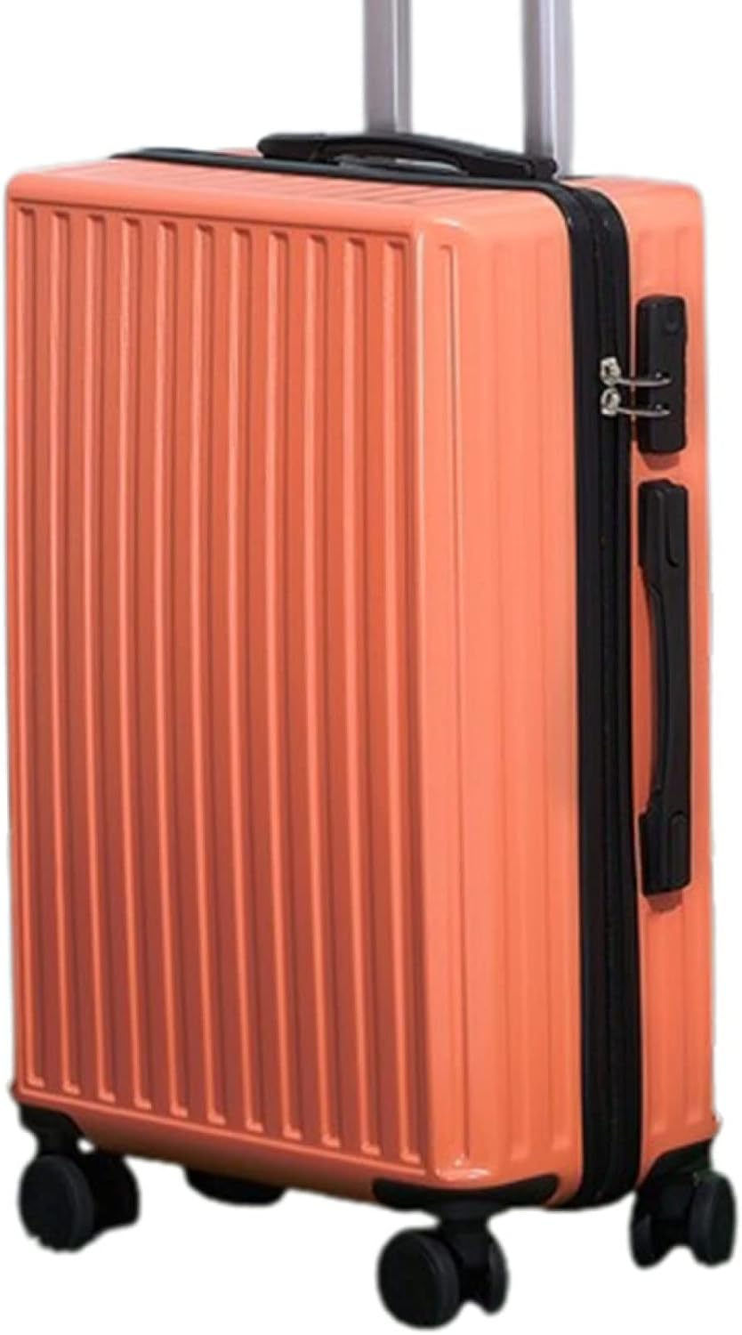 スーツケース キャリーケース 50L キャリーバッグ ファスナー式 超軽量 大型 耐衝撃 静音 ダブルキャスター 360度回転 旅行 ビジネス 出張 オレンジ Mサイズ（3-5泊）