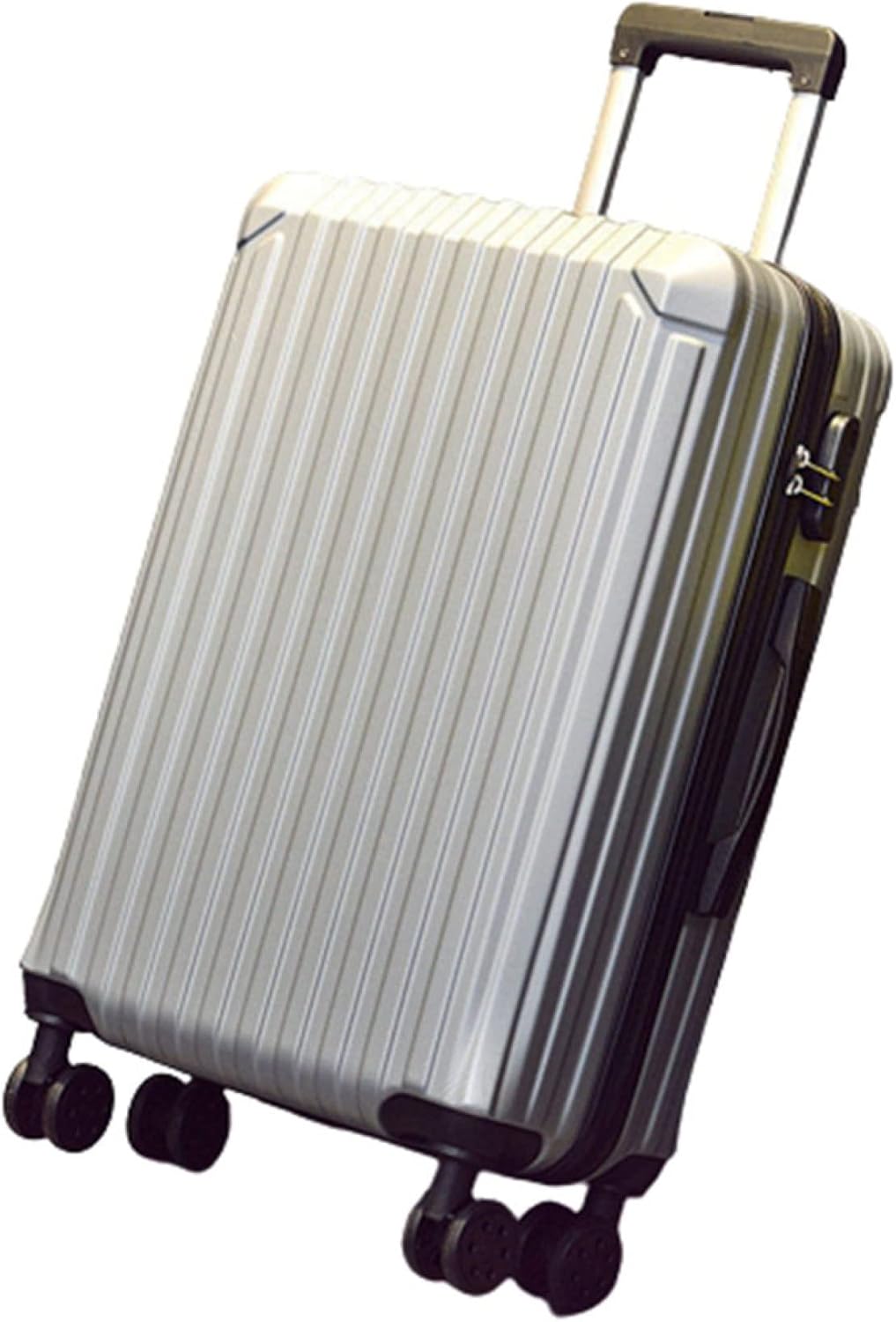 スーツケース キャリーケース 機内持ち込み 35L キャリーバッグ ファスナー式 超軽量 小型 耐衝撃 静音 ダブルキャスター 360度回転 旅行 ビジネス 出張 シルバー Sサイズ（1-3泊）