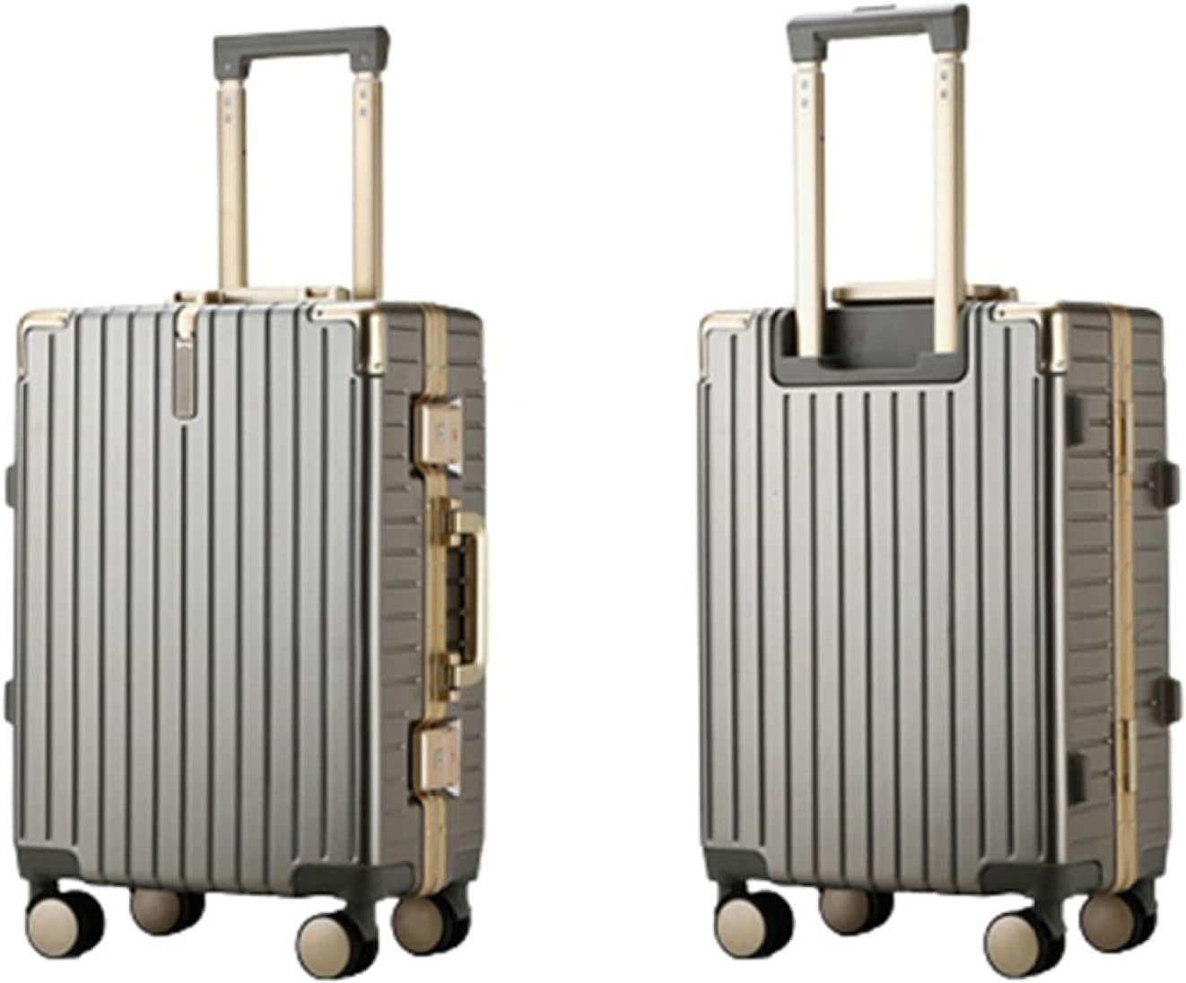 スーツケース キャリーケース 60L キャリーバッグ TSAロック搭載 アルミフレーム 超軽量 大型 耐衝撃 静音 ダブルキャスター 360度回転 旅行 ビジネス 出張 ブラウン Lサイズ(6-8泊)|サステナライフ