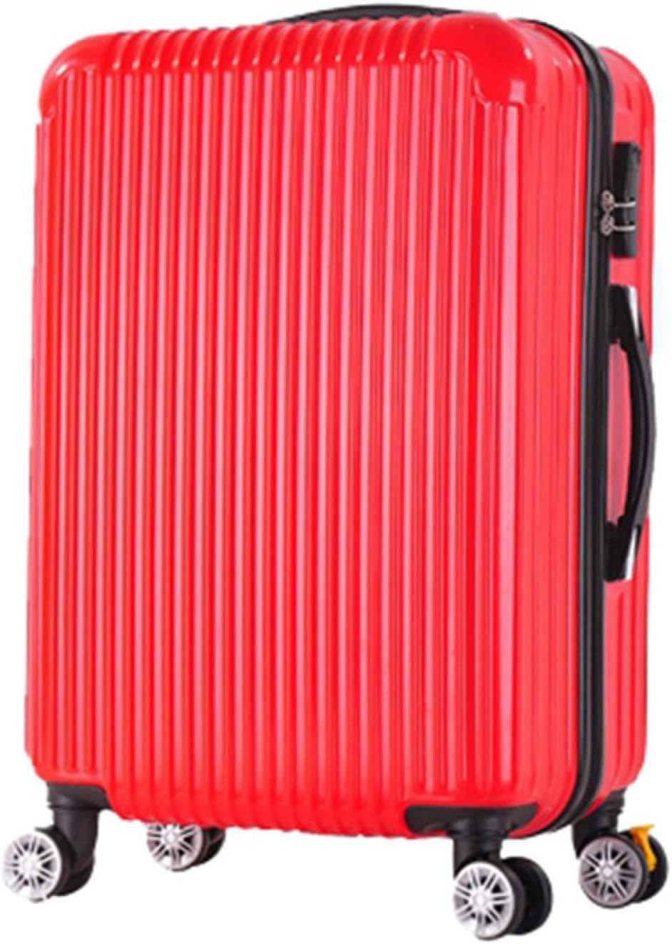 スーツケース キャリーケース 60L キャリーバッグ ファスナー式 超軽量 大型 耐衝撃 静音 ダブルキャスター 360度回転 旅行 ビジネス 出張 レッド Lサイズ（6-8泊）