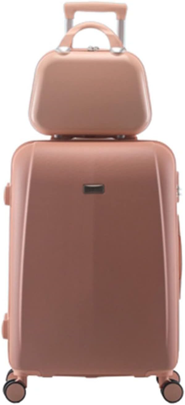 スーツケース キャリーケース 45L キャリーバッグ ファスナー式 超軽量 大型 耐衝撃 静音 ダブルキャスター 360度回転 旅行 ビジネス 出張 ハンドバッグ付き ピンク Mサイズ（3-5泊）