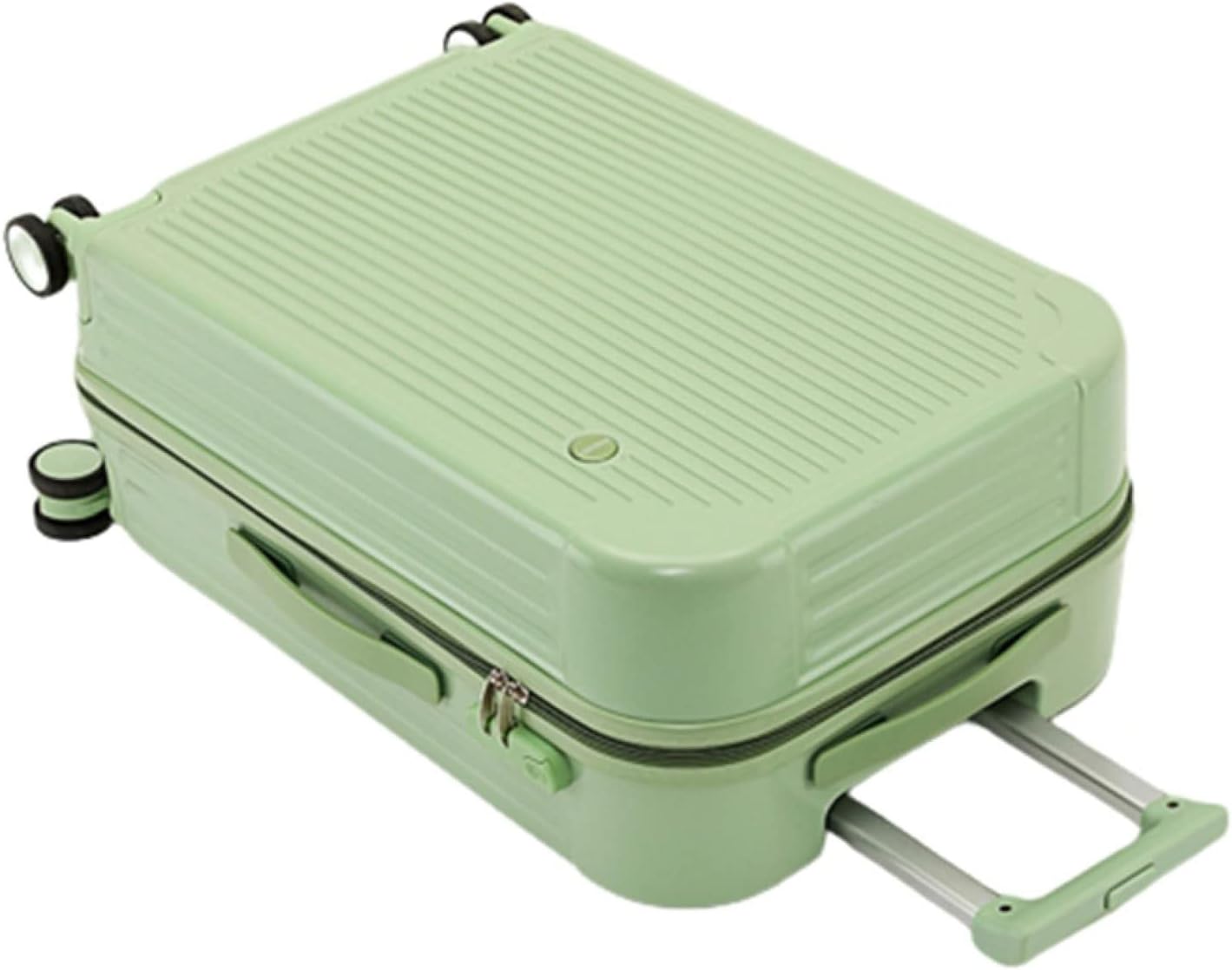 スーツケース キャリーケース 50L キャリーバッグ ファスナー式 超軽量 大型 耐衝撃 静音 ダブルキャスター 360度回転 旅行 ビジネス 出張 グリーン Mサイズ（3-5泊）