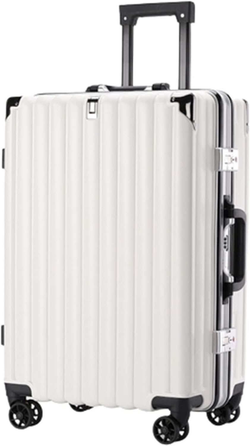 スーツケース キャリーケース 60L キャリーバッグ TSAロック搭載 アルミフレーム 超軽量 大型 耐衝撃 静音 ダブルキャスター 360度回転 旅行 ビジネス 出張 ホワイト Lサイズ（6-8泊）